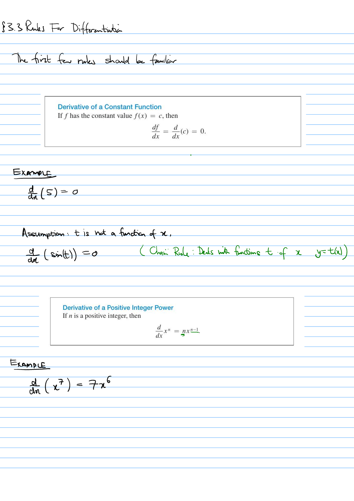 3.3 Part 1: Rules for Differentiation - Key Concepts and Examples - Studocu