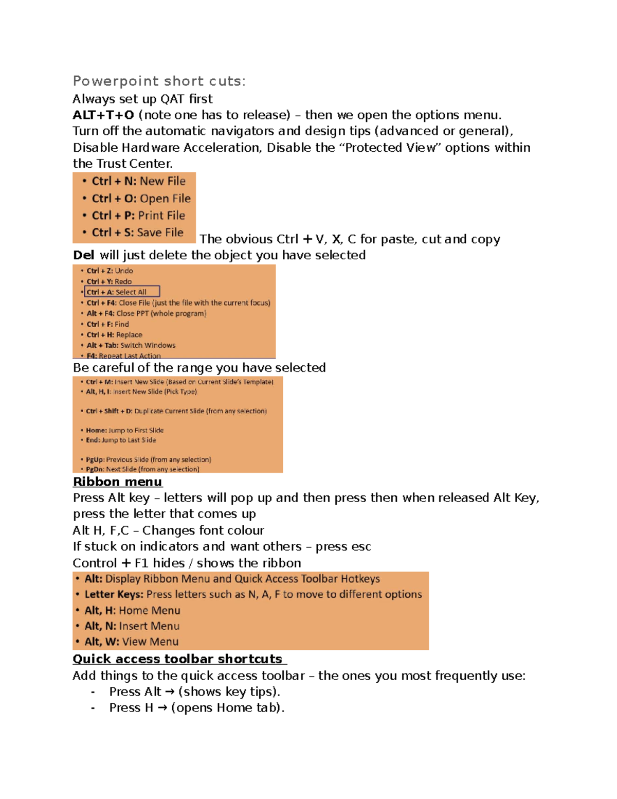 PowerPoint Shortcuts Guide: Essential QAT Setup Tips - Studocu