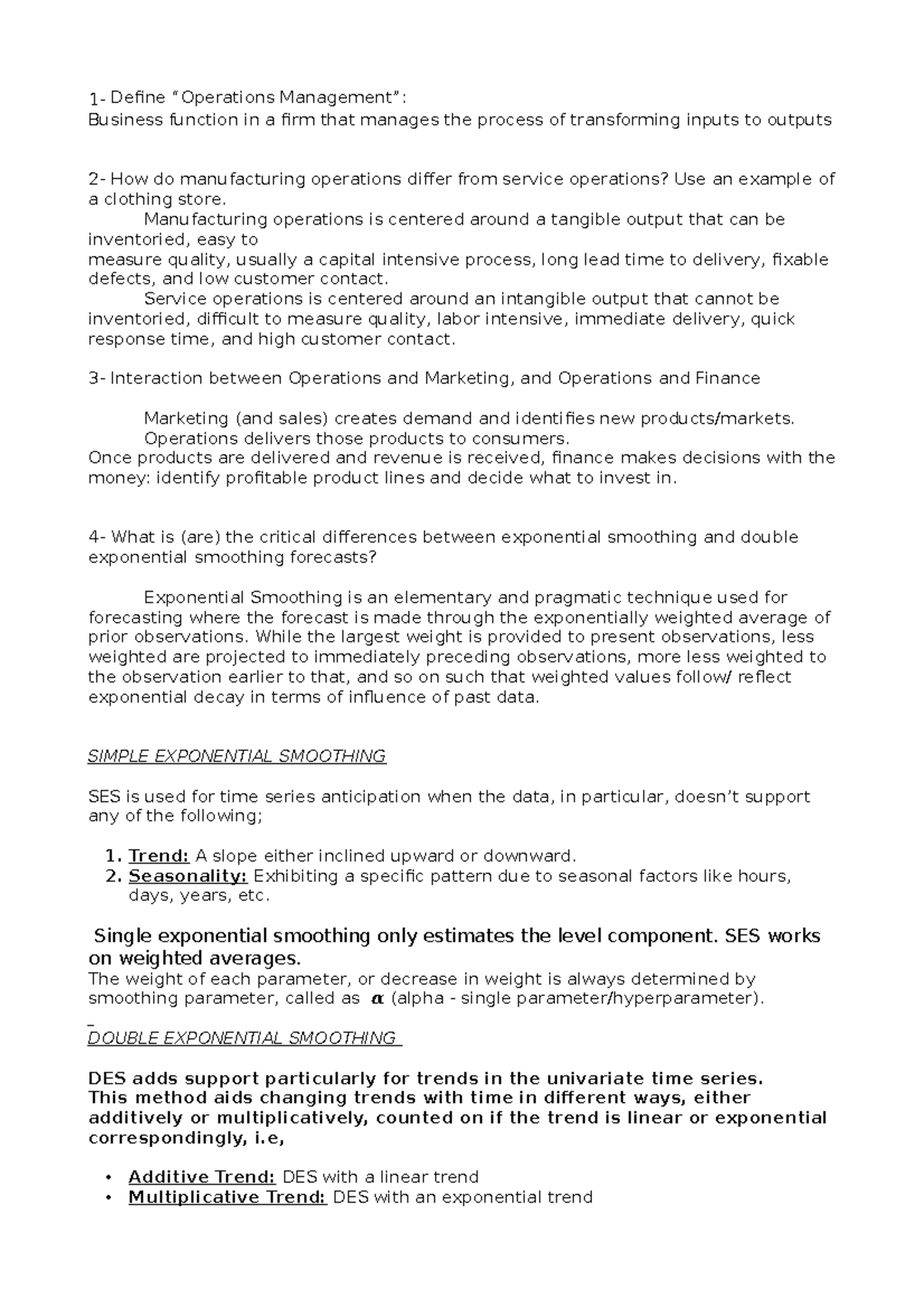 Operations Management Notes: Key Concepts & Techniques in OM - Studocu