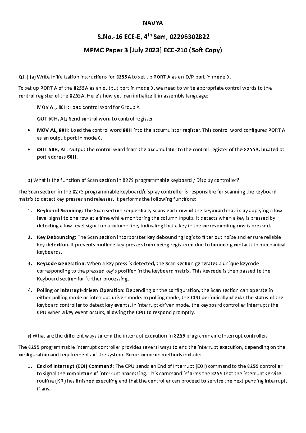 **MPMC Paper 3 - Understanding Microprocessor Concepts & Instructions ...