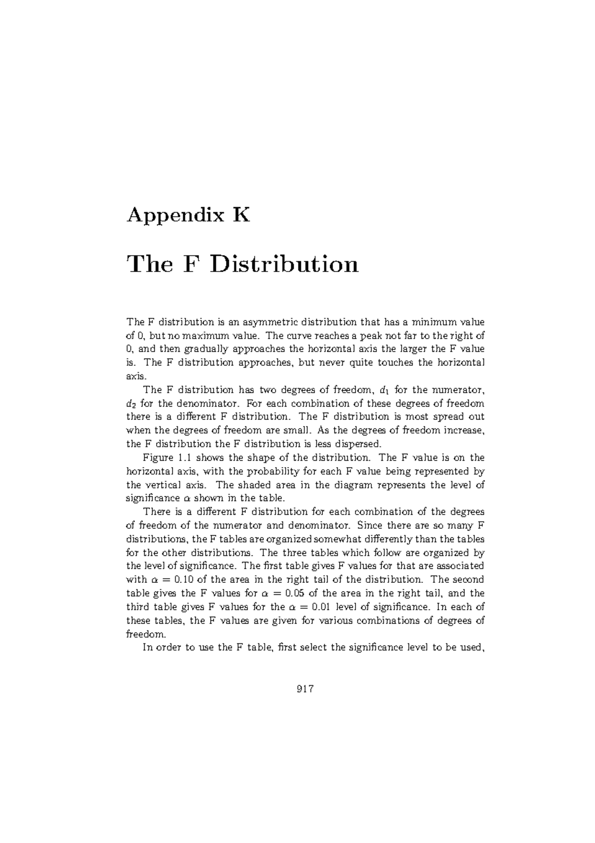 F Distribution Table - Appendix K Analysis - Studocu