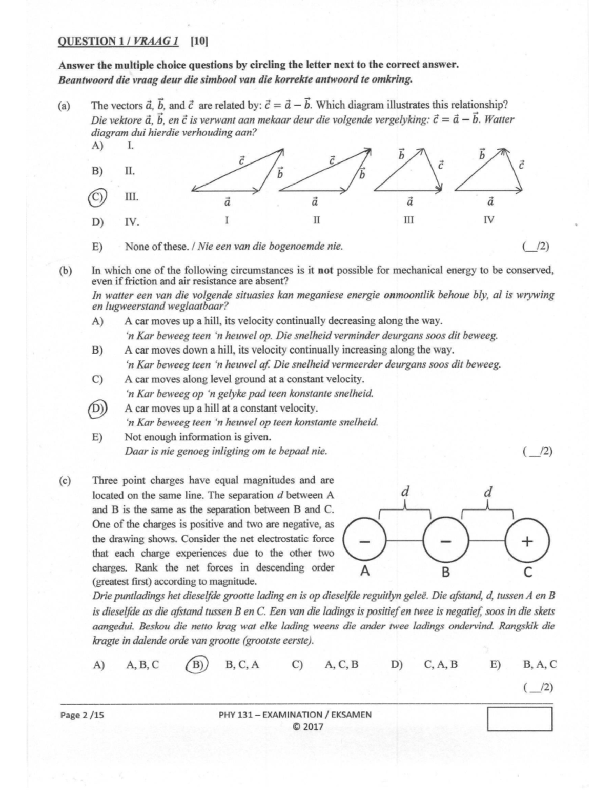 PHY 131 - 2017 Exam Answers and Solutions - Studocu