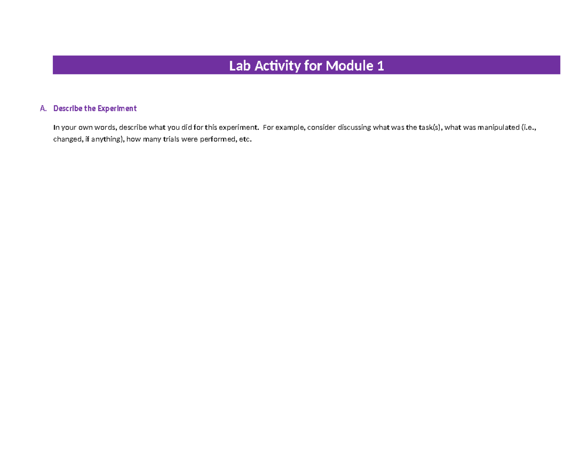 Kp161 Lab Activity Template Module 1 Lab Activity For Module 1 A