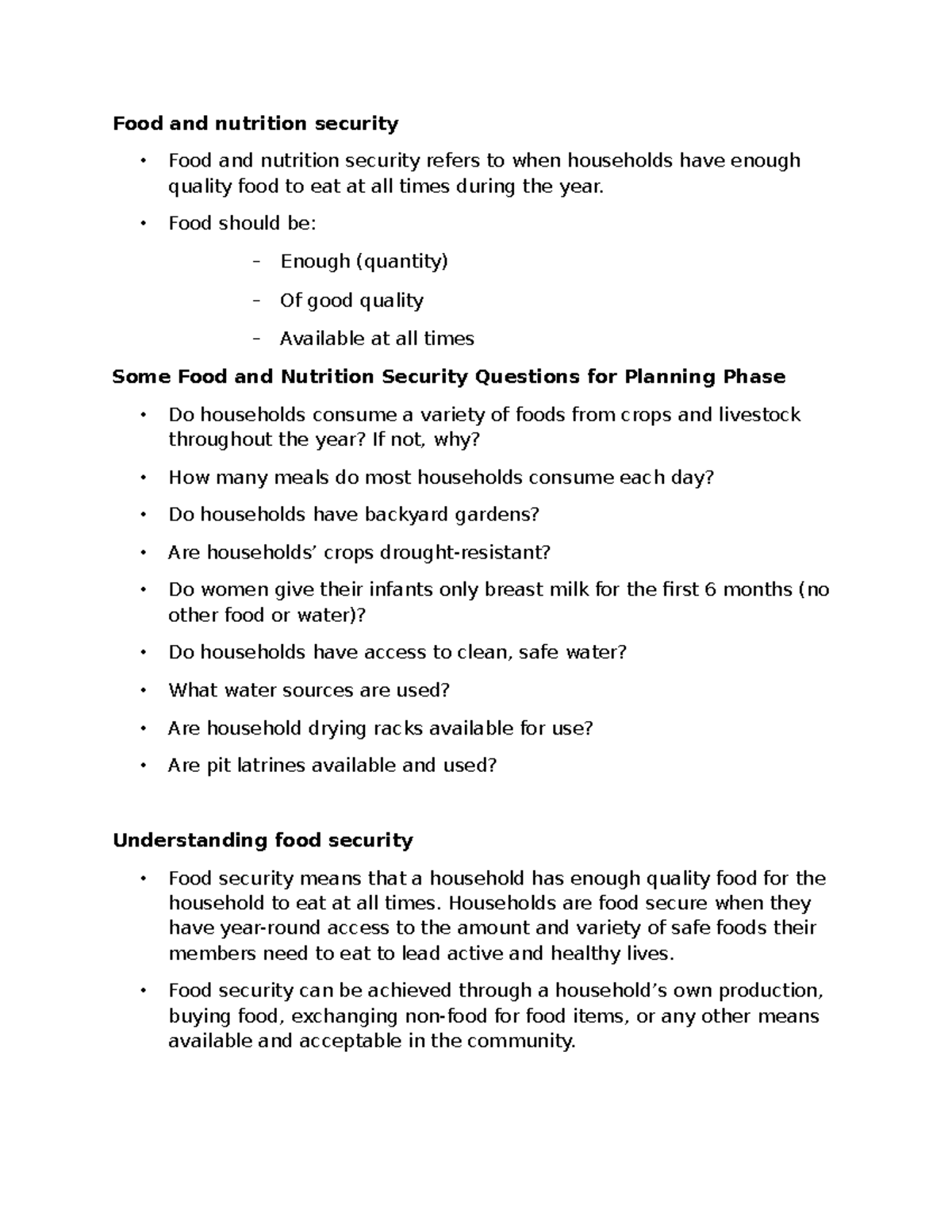 Draft Food and nutrition security - Food and nutrition security - Food ...