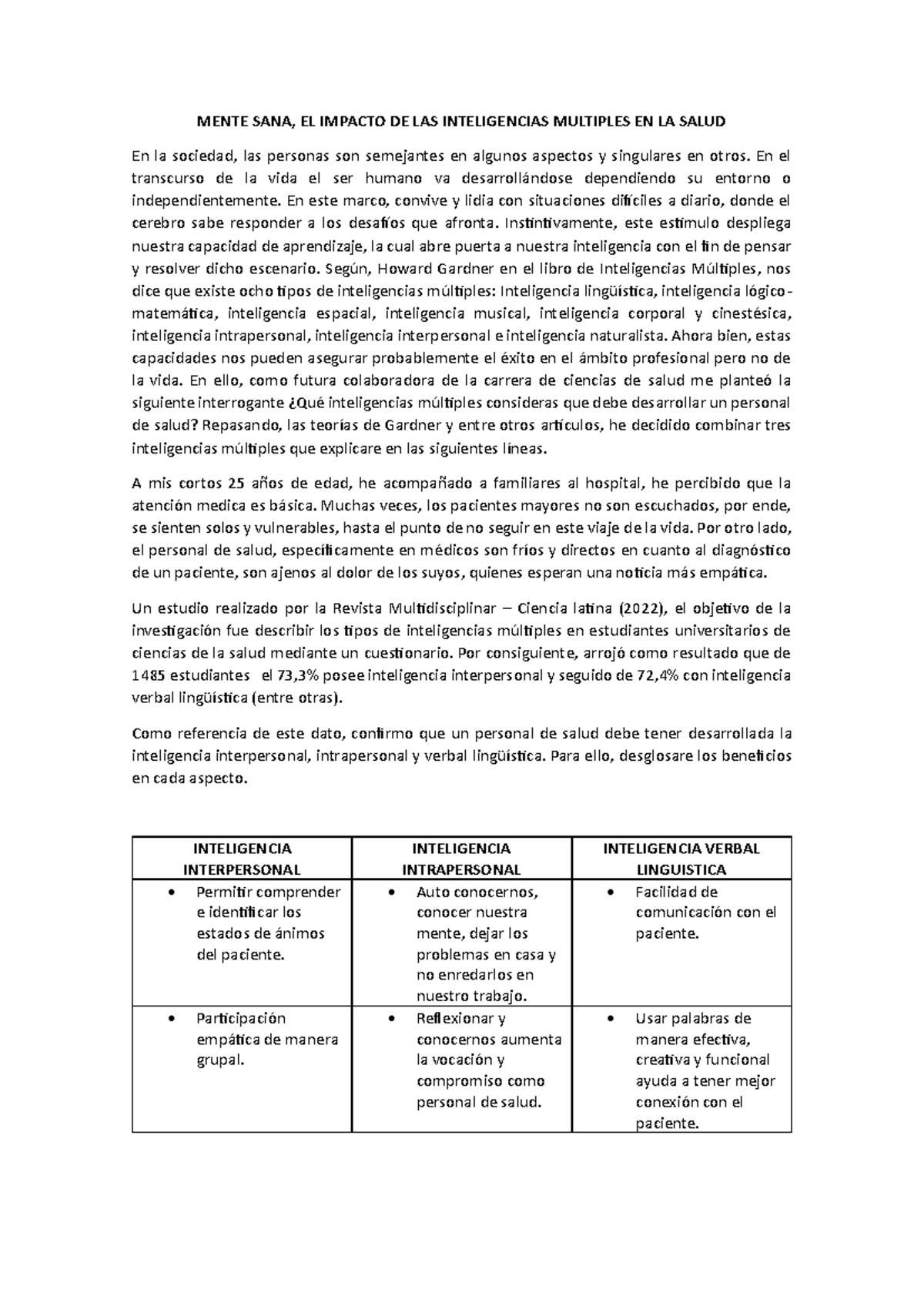 El Impacto de las Inteligencias Múltiples en la Salud: Un Análisis ...