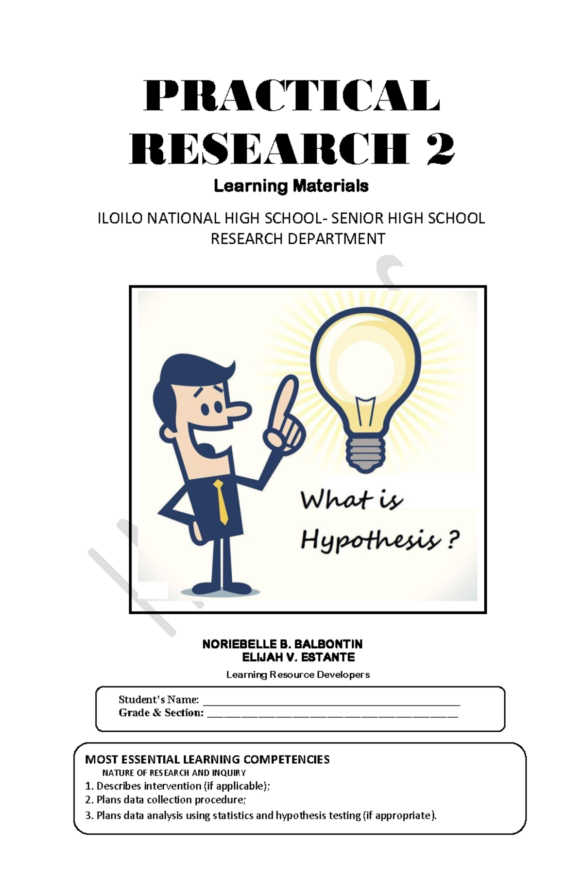 PR 2 Weeks 3 & 4: Learning Materials and Data Collection Notes - Studocu