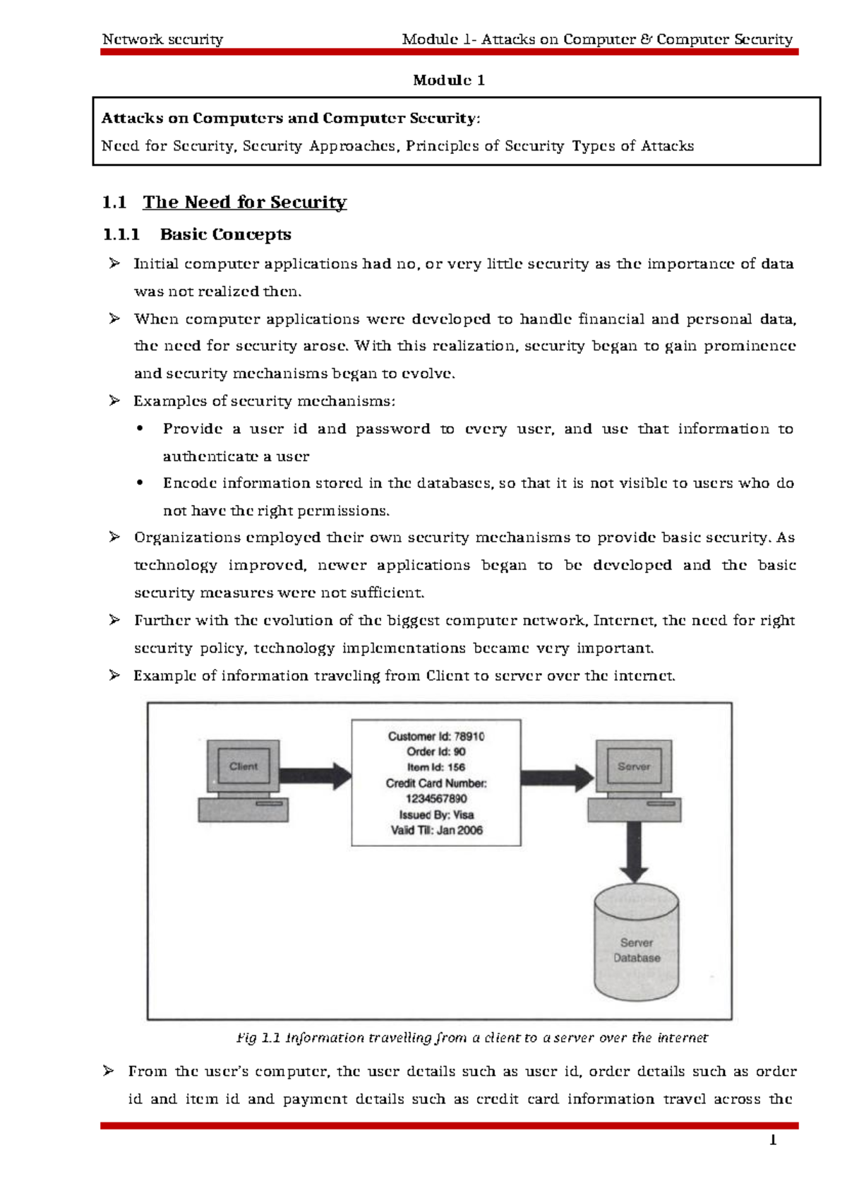 **Network Security Module 1: Understanding Security Needs & Attacks ...