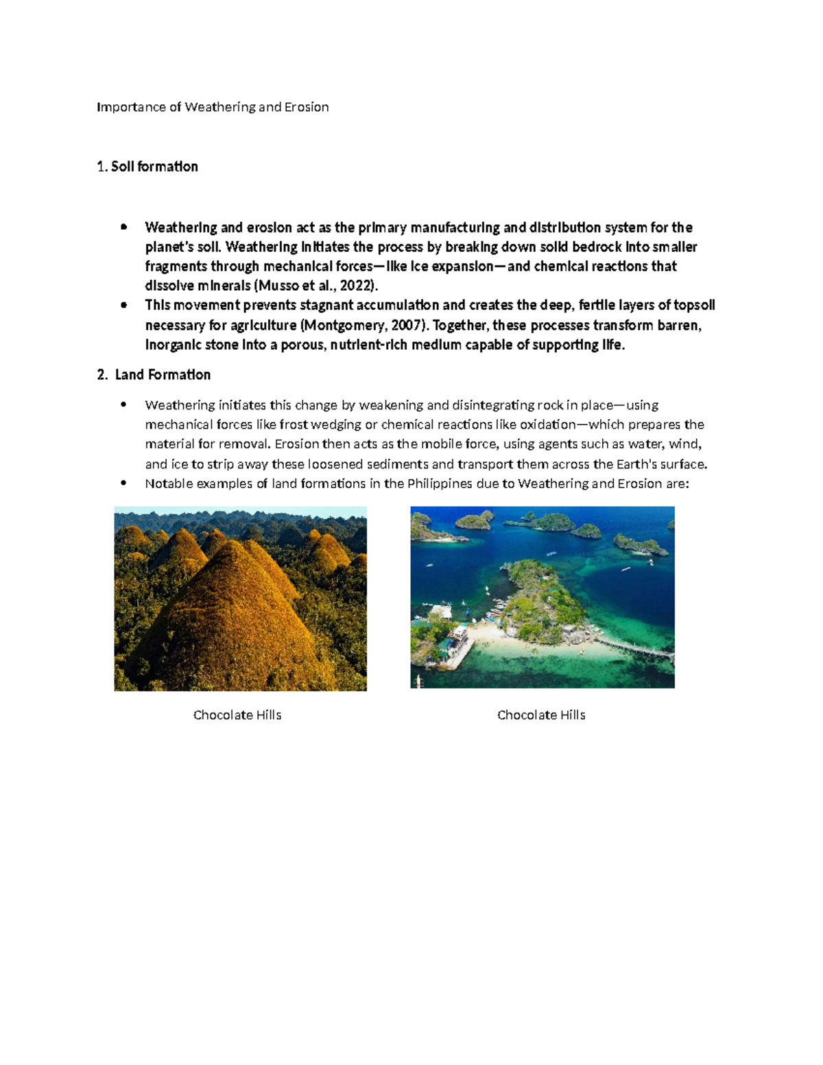 Importance of Weathering and Erosion in Soil Formation and Land Use ...