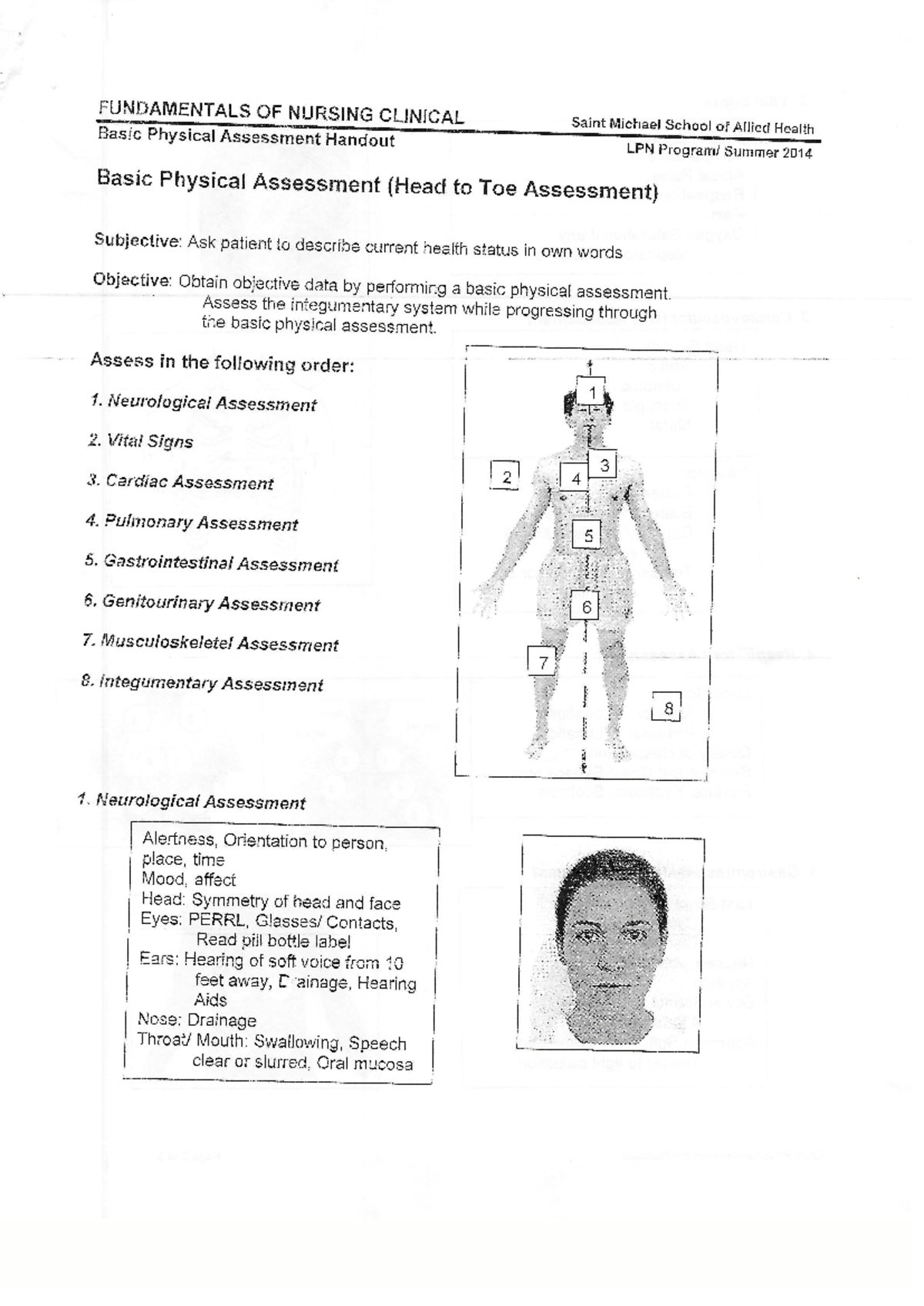 Basic Physical Assessment Handout - 23432 - Studocu