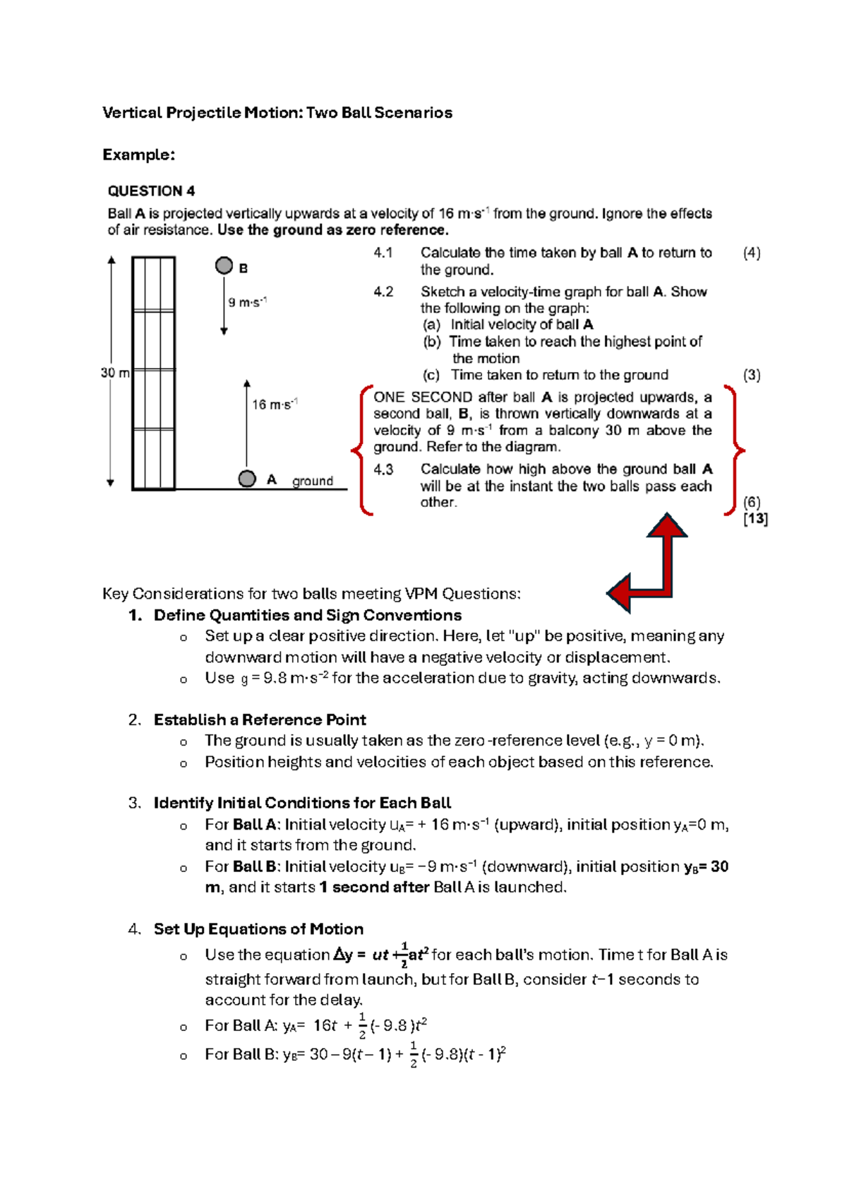 Vertical Projectile Motion: Analyzing Two Ball Scenarios in Physics ...