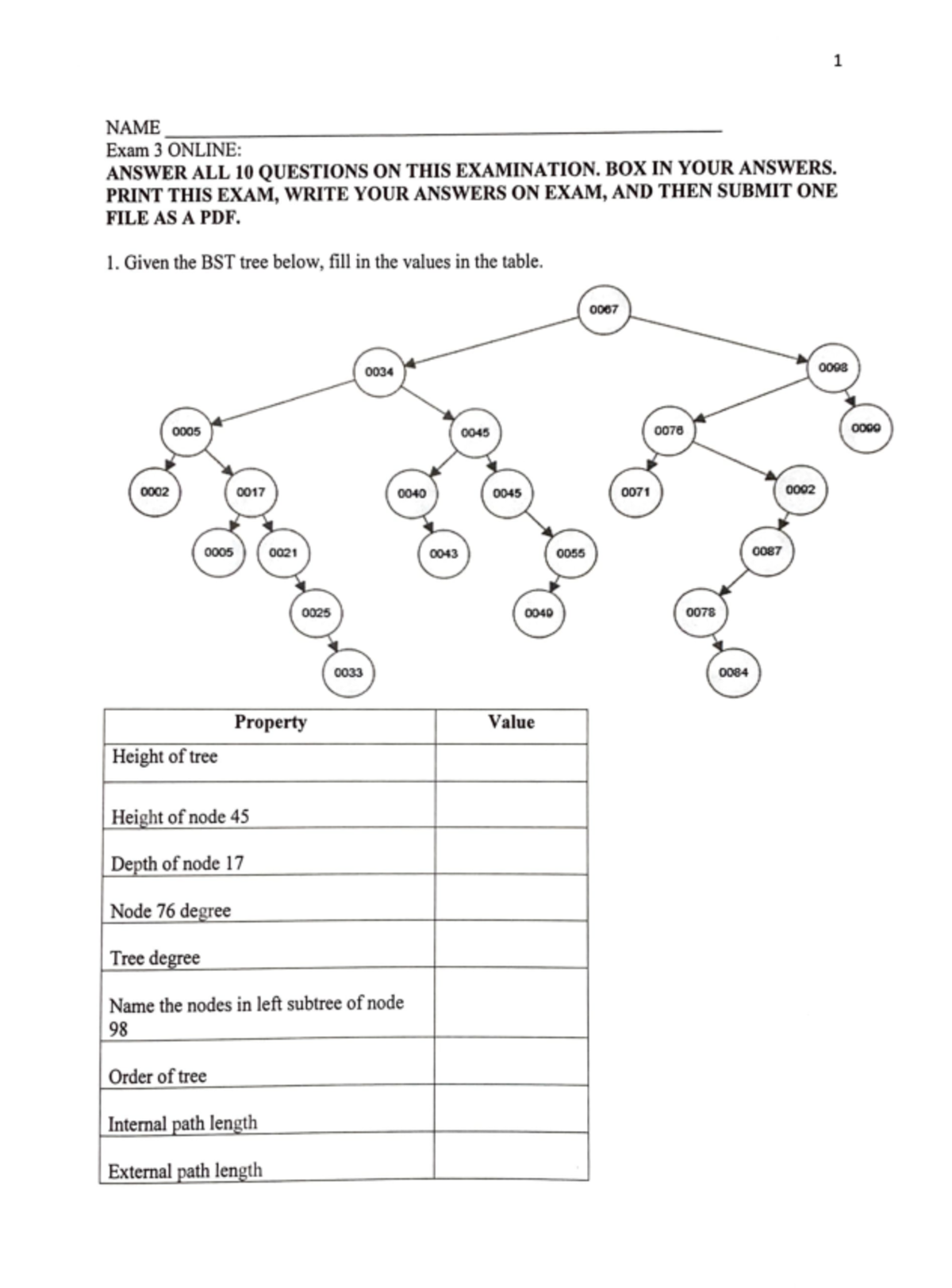 CSC 236 Final Exam 3 Online: BST, Heaps, and Tree Structures - Studocu