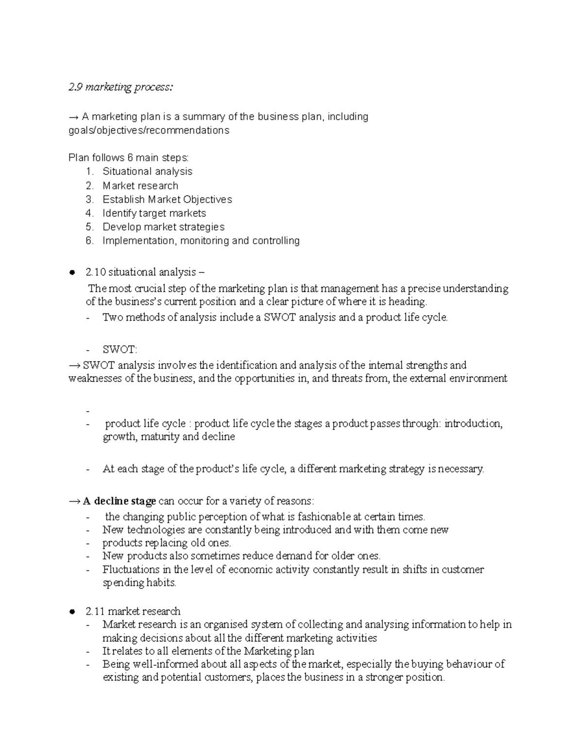 HSC Business Studies Notes: Marketing Process & Research Insights - Studocu