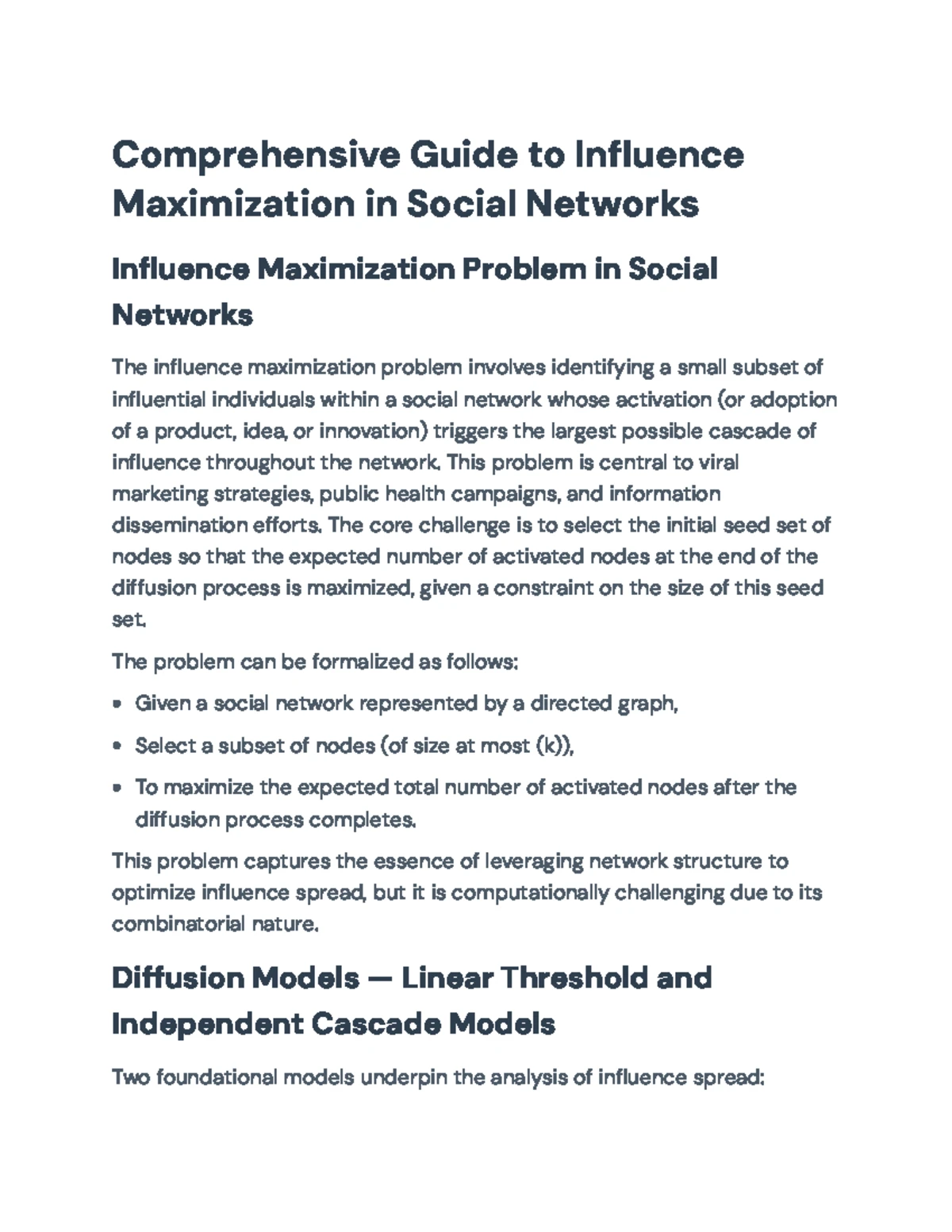 "Approximation Algorithms for Influence Maximization in Social Networks ...