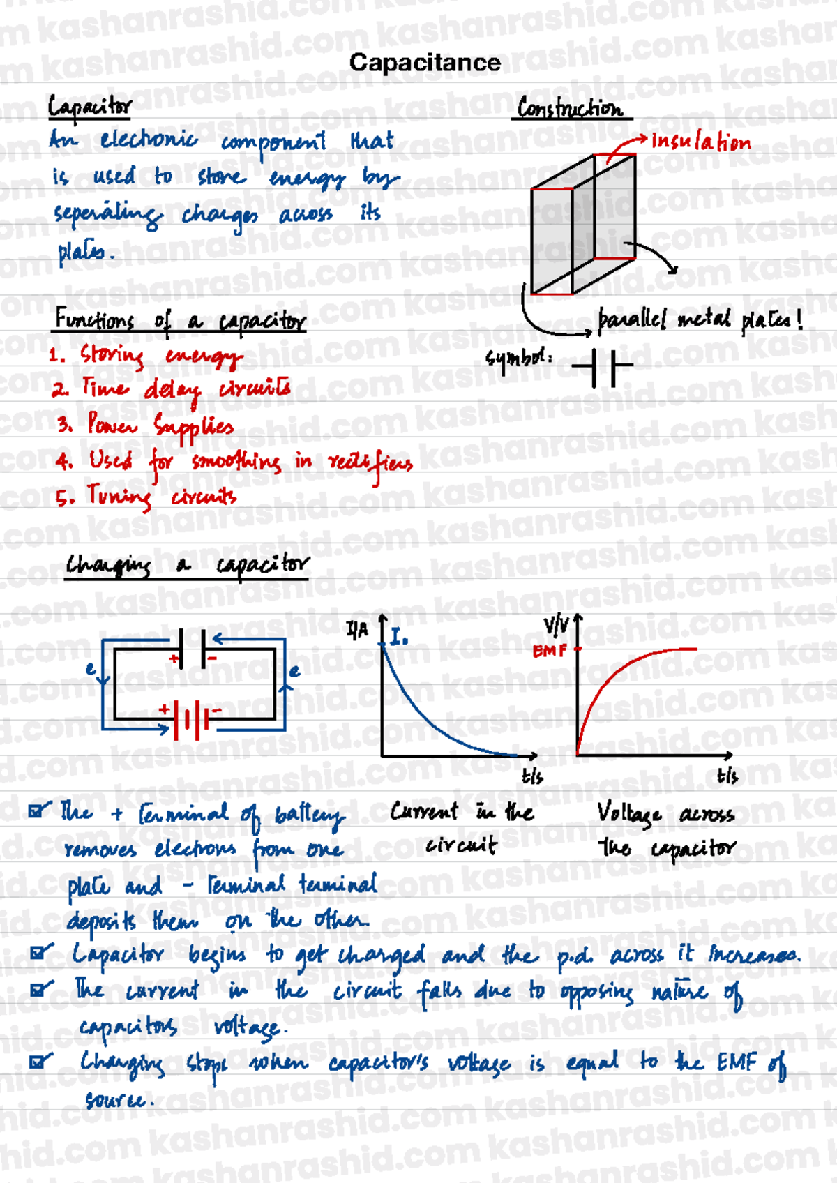 A2 Physics - Capacitance Lecture Notes and Concepts Overview - Studocu