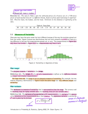 Lecture Note 1 - Statistical Description of Data - Interpreting Graphs ...
