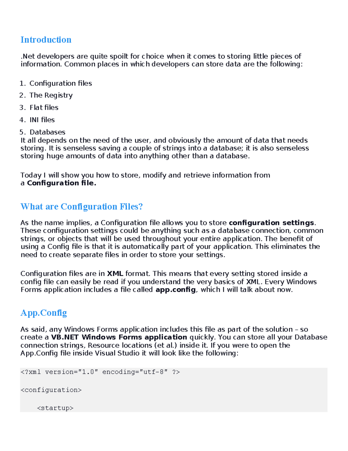 Lecture 14: Overview of Configuration File Management in .Net - Studocu