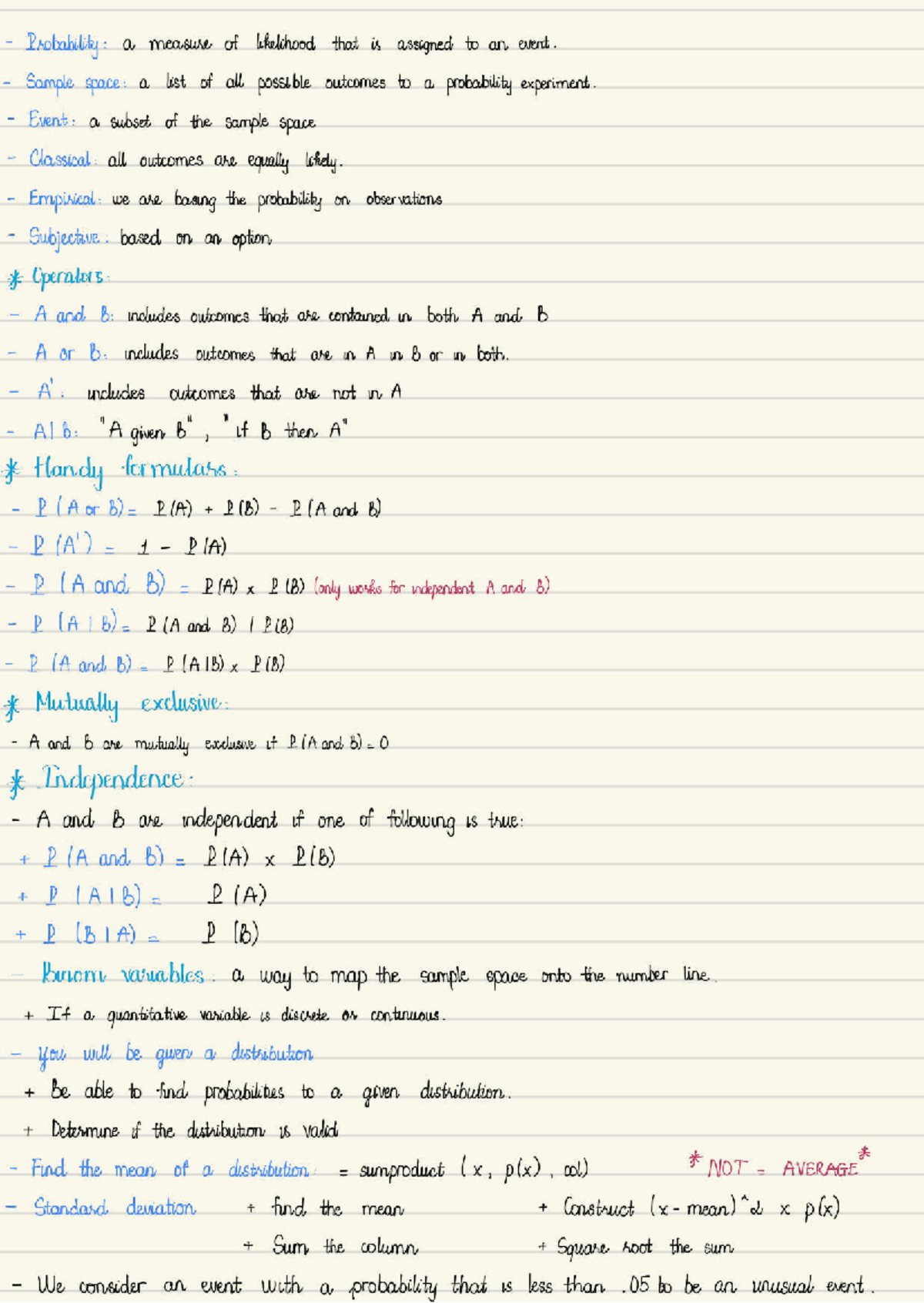 Probability Concepts and Formulas - EXAM 2 Review - Studocu