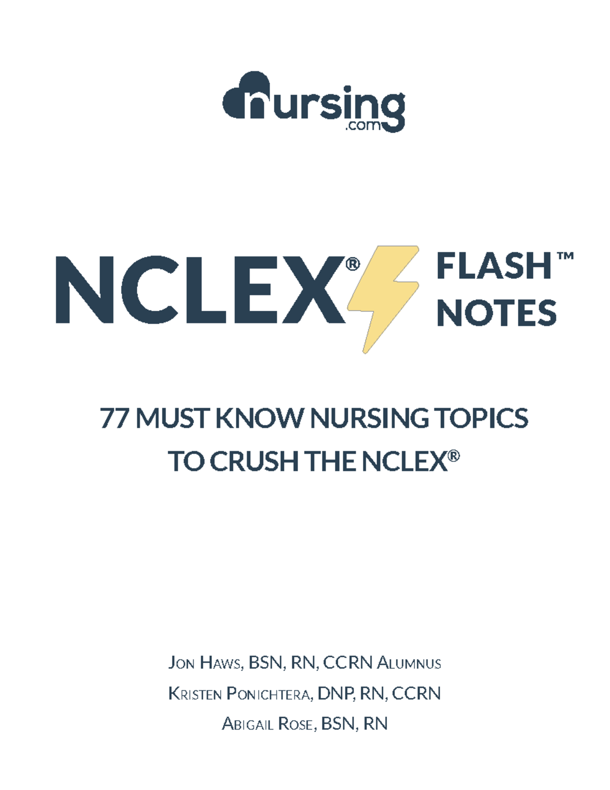 NCLEX Flash Notes: 77 Essential Nursing Topics for Success - Studocu