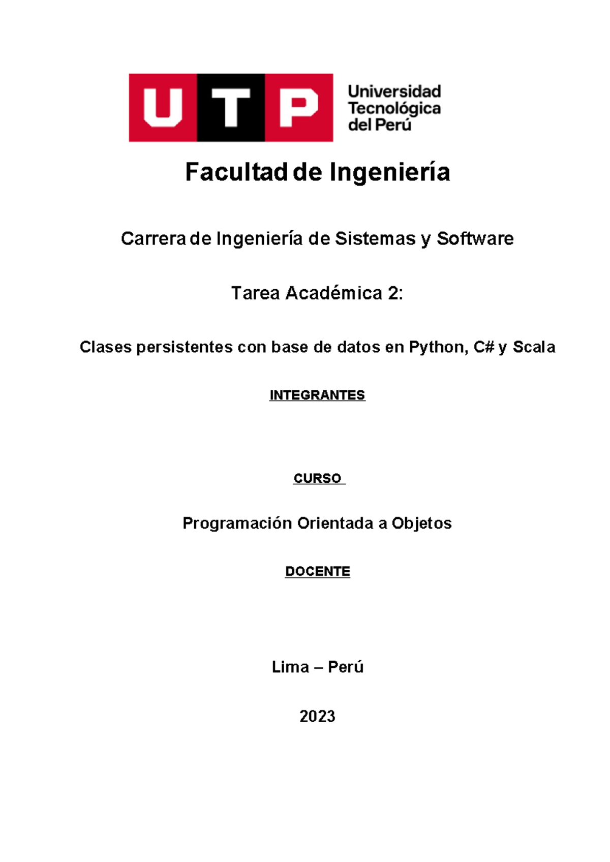 POO TA 2 - Persistencia en Base de Datos: C#, Python y Scala - Studocu