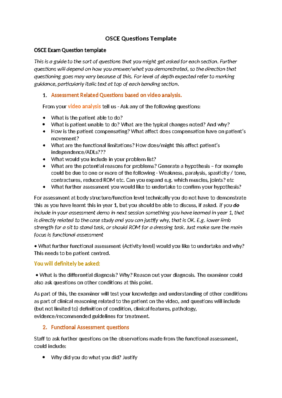 OSCE Exam Questions Template 2026: Comprehensive Guide - Studocu
