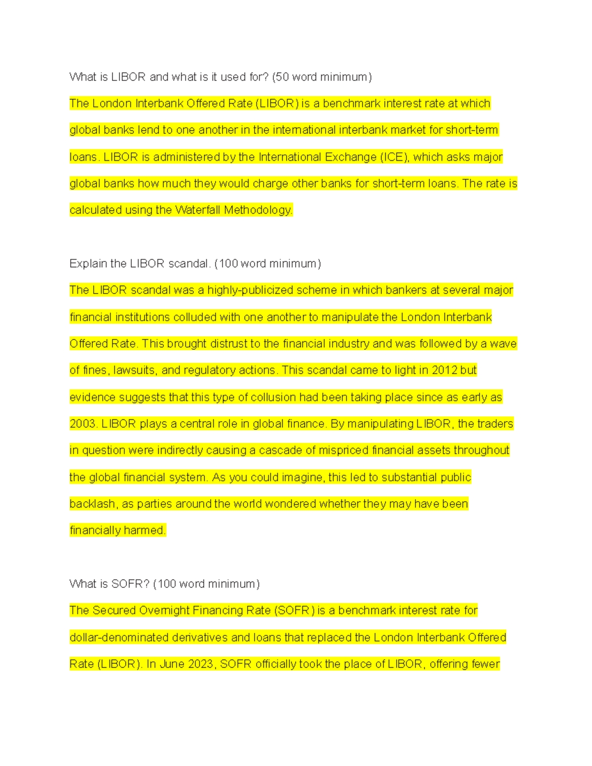 FIN 417 Chapter 14 Reading Assignment - Understanding LIBOR & SOFR ...
