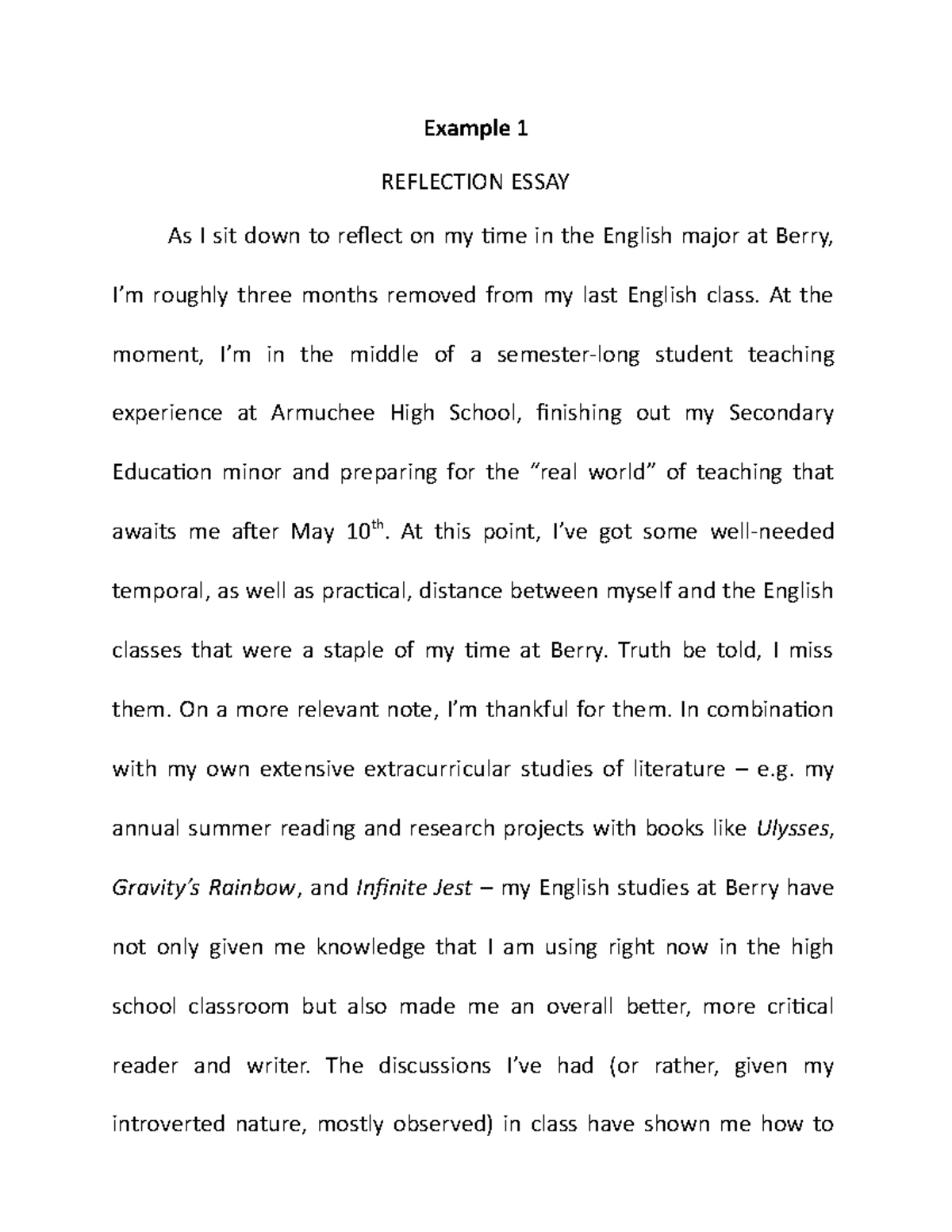 Reflective essay example 01 - Operations management - UoN - Studocu