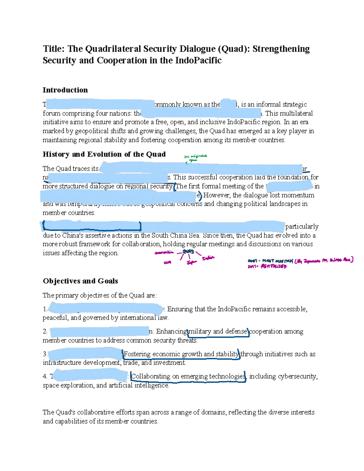 Title: POLS 301: The Quad's Role in Indo-Pacific Security Cooperation ...