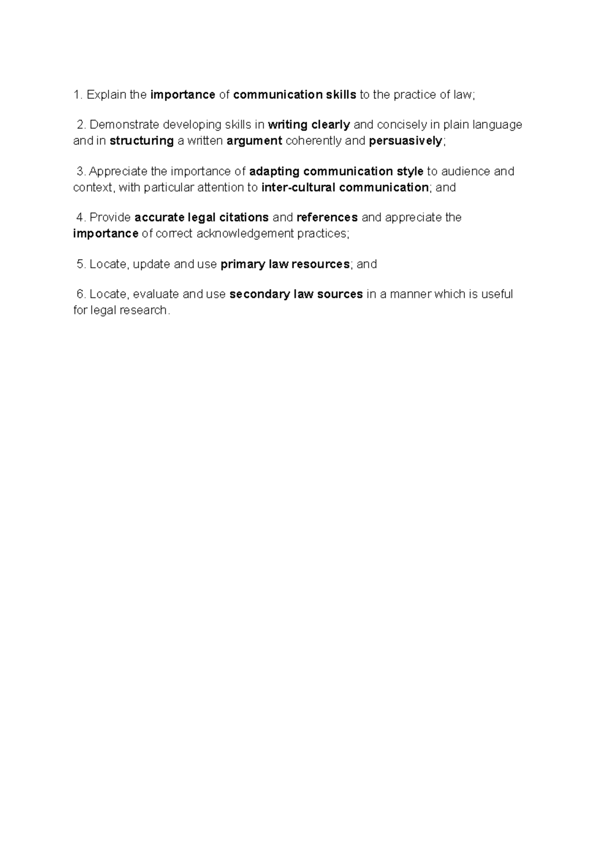 Legal Skills Communication & Writing Notes (Law 101) - Studocu