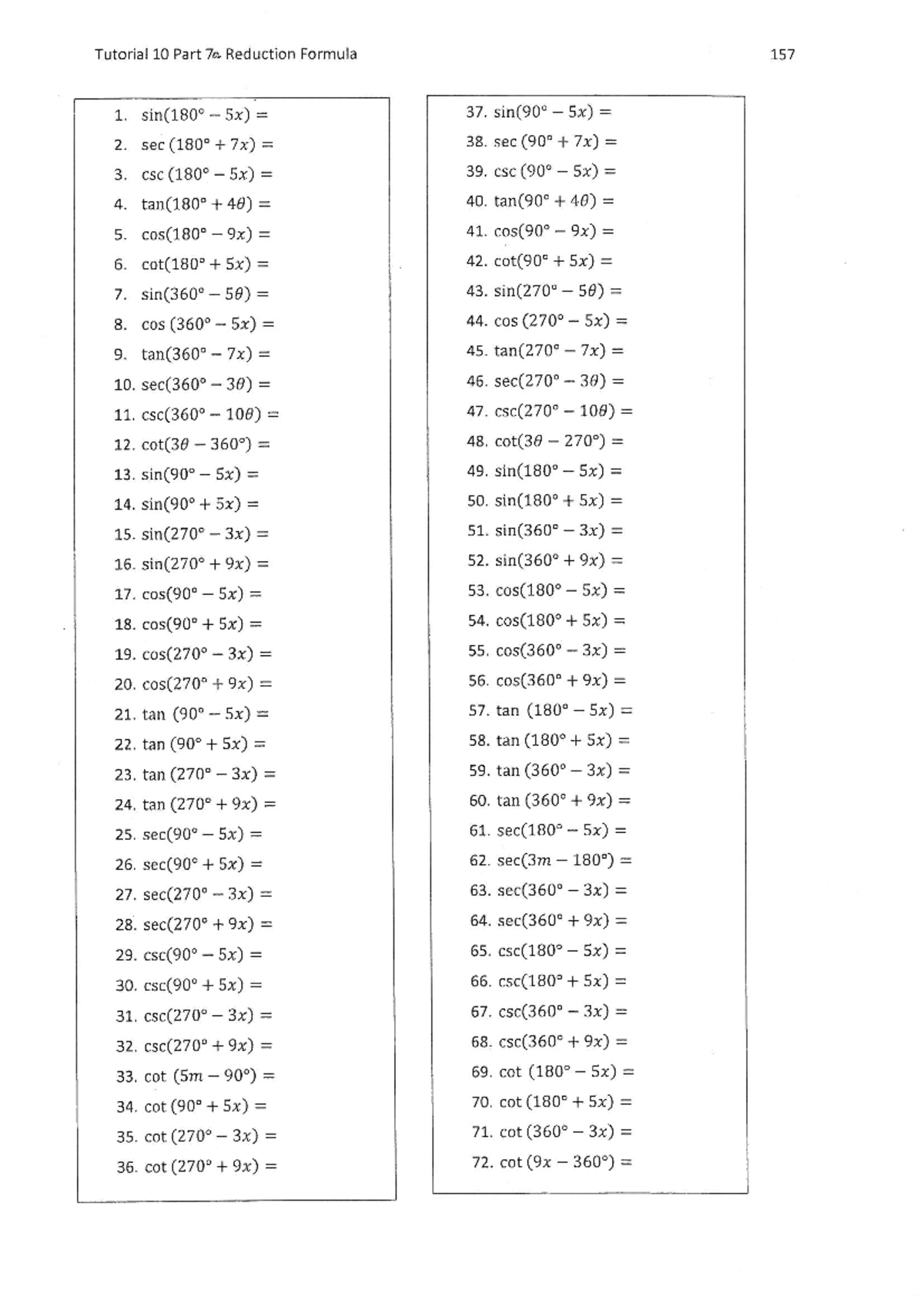 Maths 195 Tutorial Questions Part 2: Reduction Formulas and Solutions ...