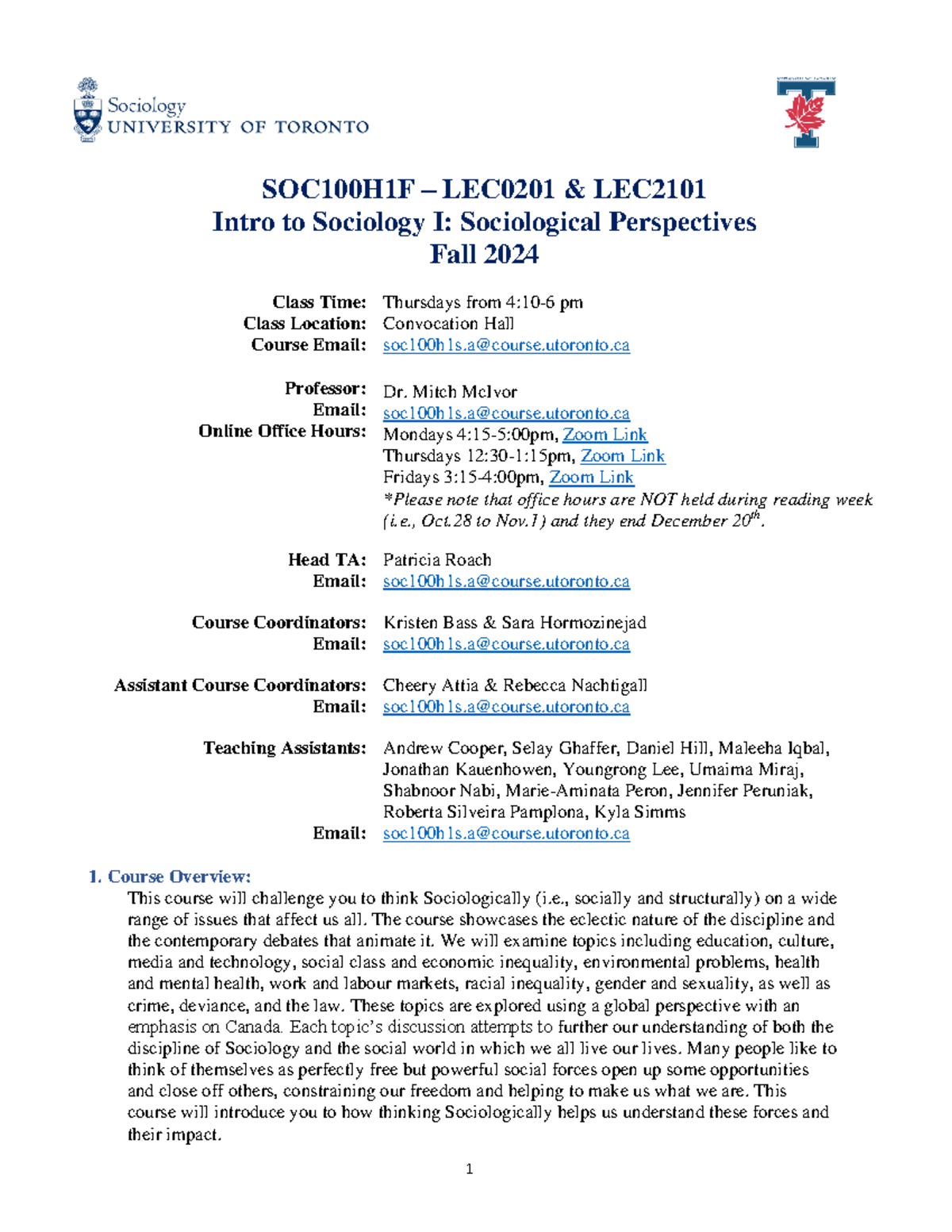 SOC100 Fall 2024 Syllabus - Intro to Sociology I Overview - Studocu