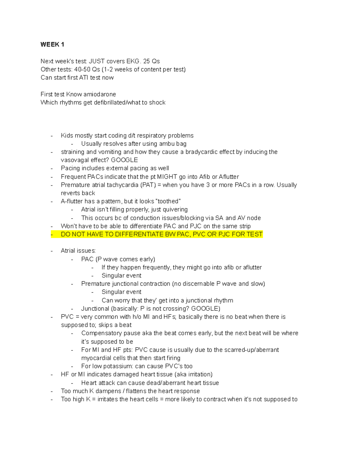 AMS 100 - Week 1 Lecture Notes on EKG and Cardiac Rhythms - Studocu