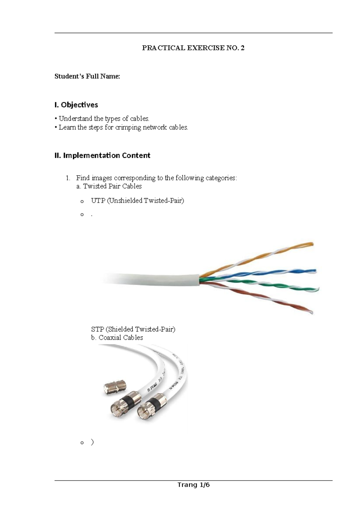 Lab 2: Practical Exercise on Network Cable Types and Crimping - Studocu