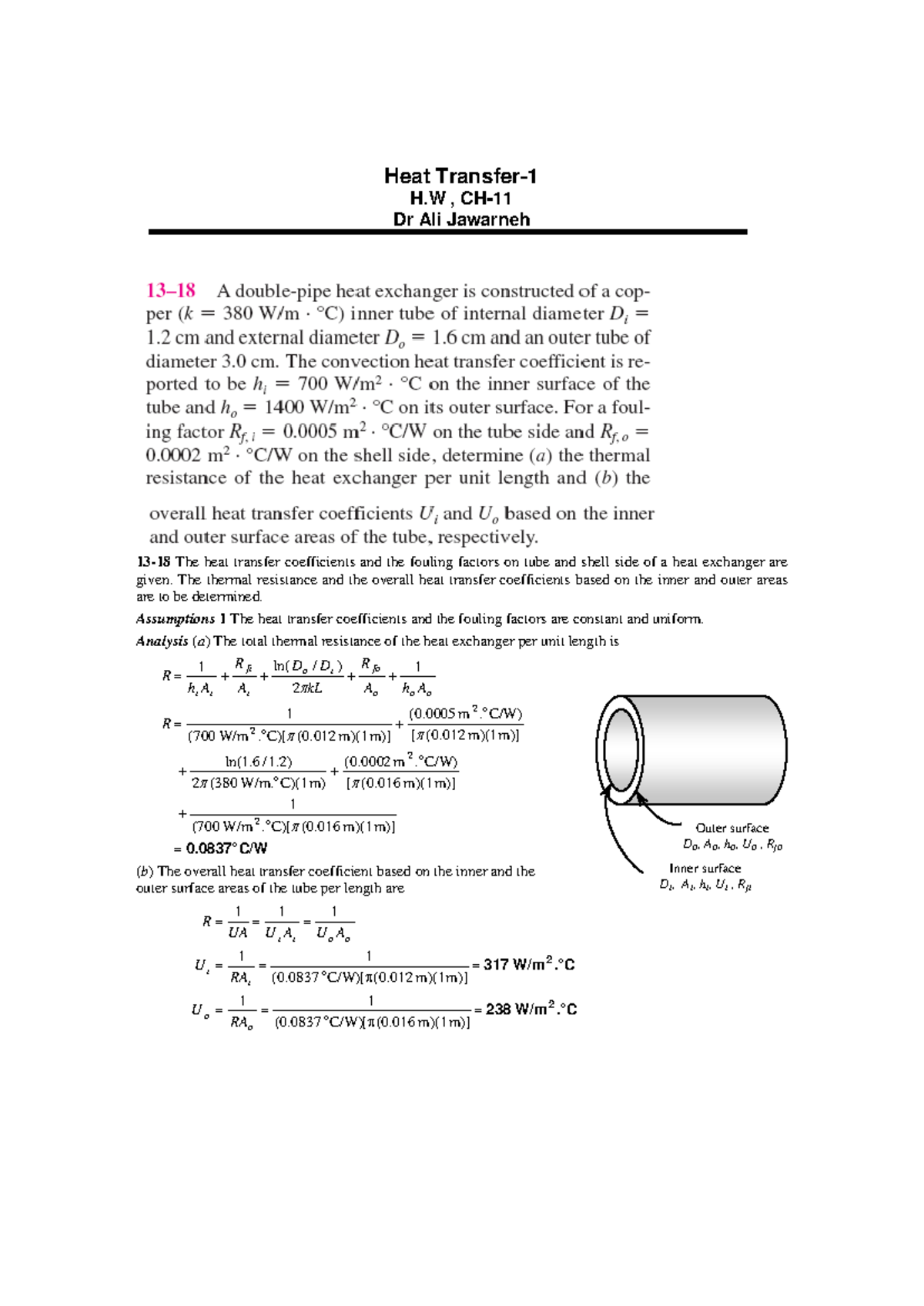 Chapter 11 - Heat transfer - Heat Transfer- H , CH- Dr Ali Jawarneh 13 ...