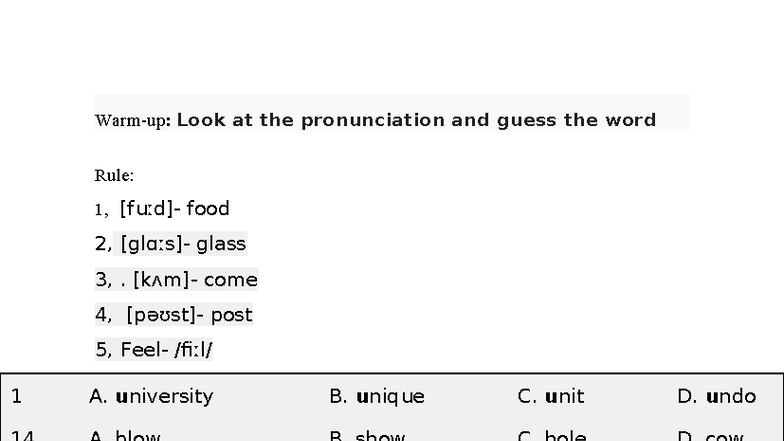 Pronunciation Tips for English Learners - ENG 101 - Studocu