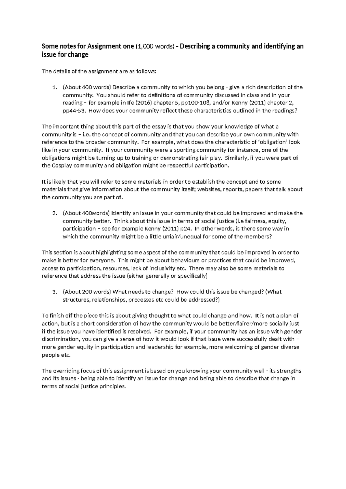 Community Analysis & Improvement: Assignment 1 Notes - Studocu