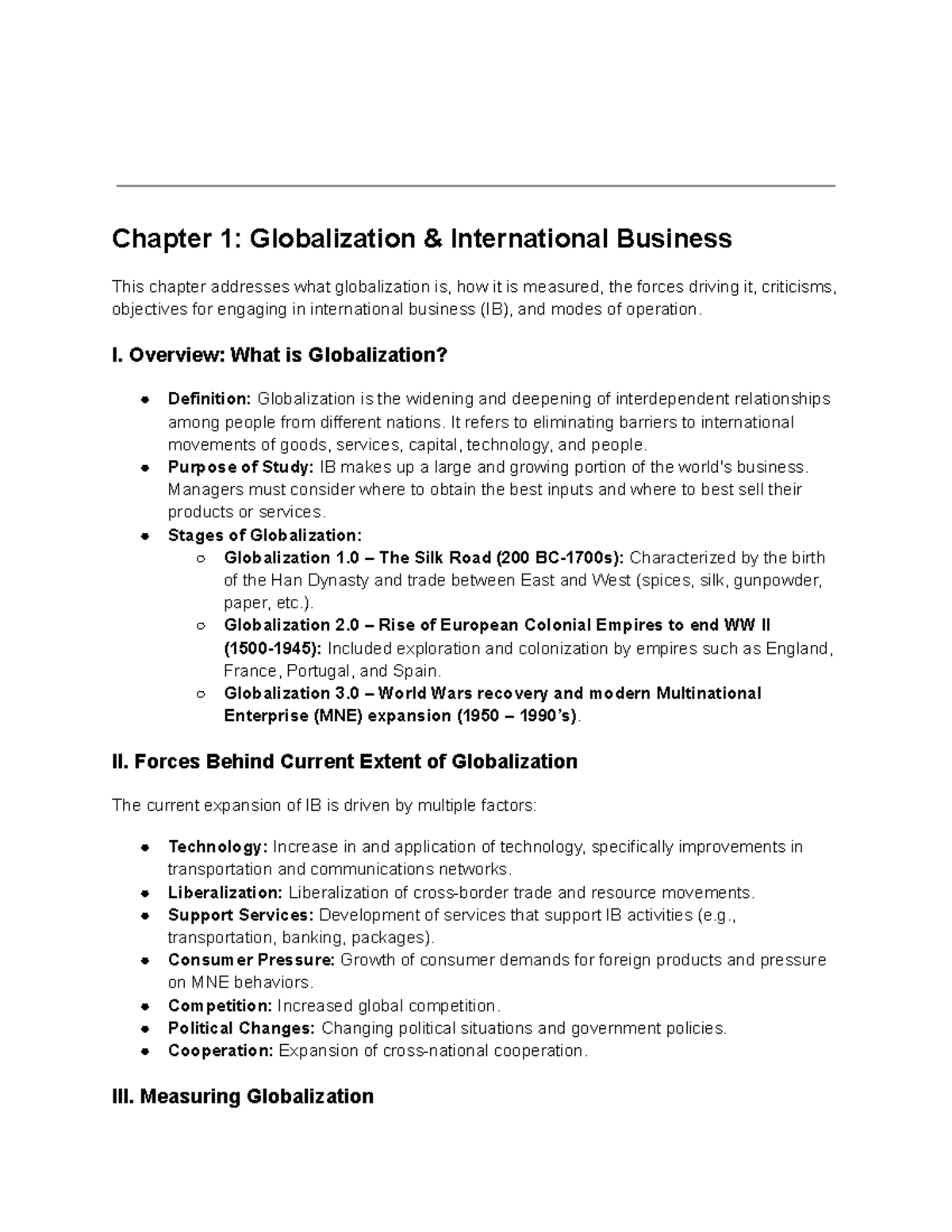 D270 Globalization & International Business: Chapter 1 Insights - Studocu