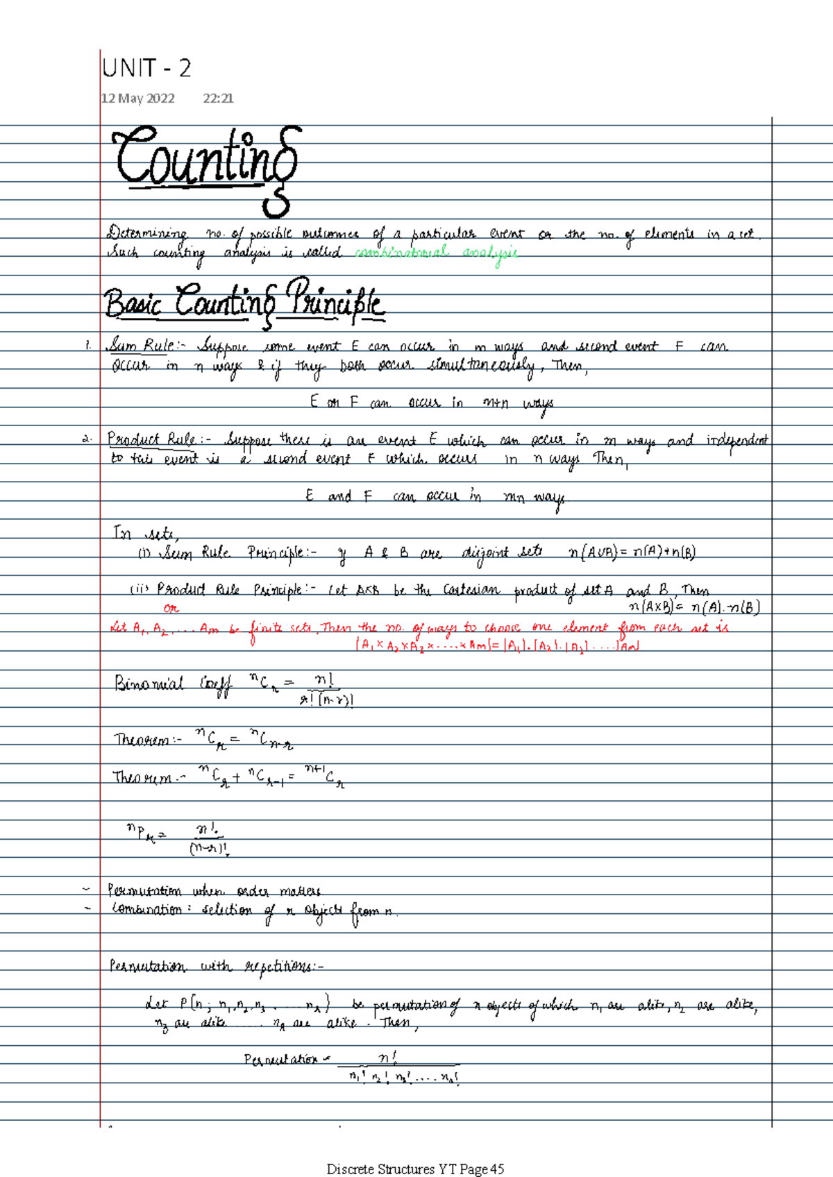 Discrete Structures Unit 2 Notes - Studocu
