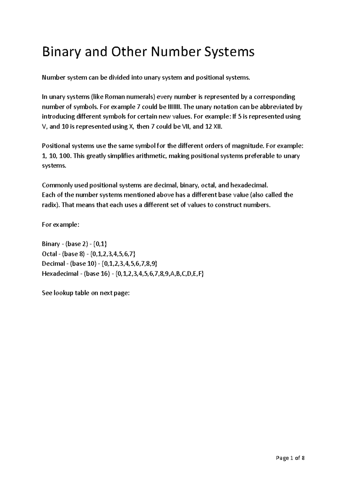 Binary and Positional Number Systems Overview - CS101 Study Notes - Studocu