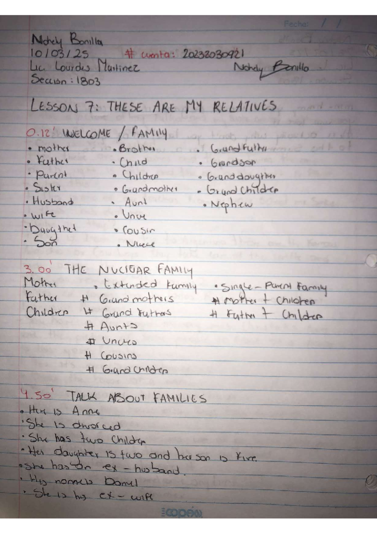 Lesson 7: My Relatives - Family Vocabulary & Practice (ENG 101) - Studocu