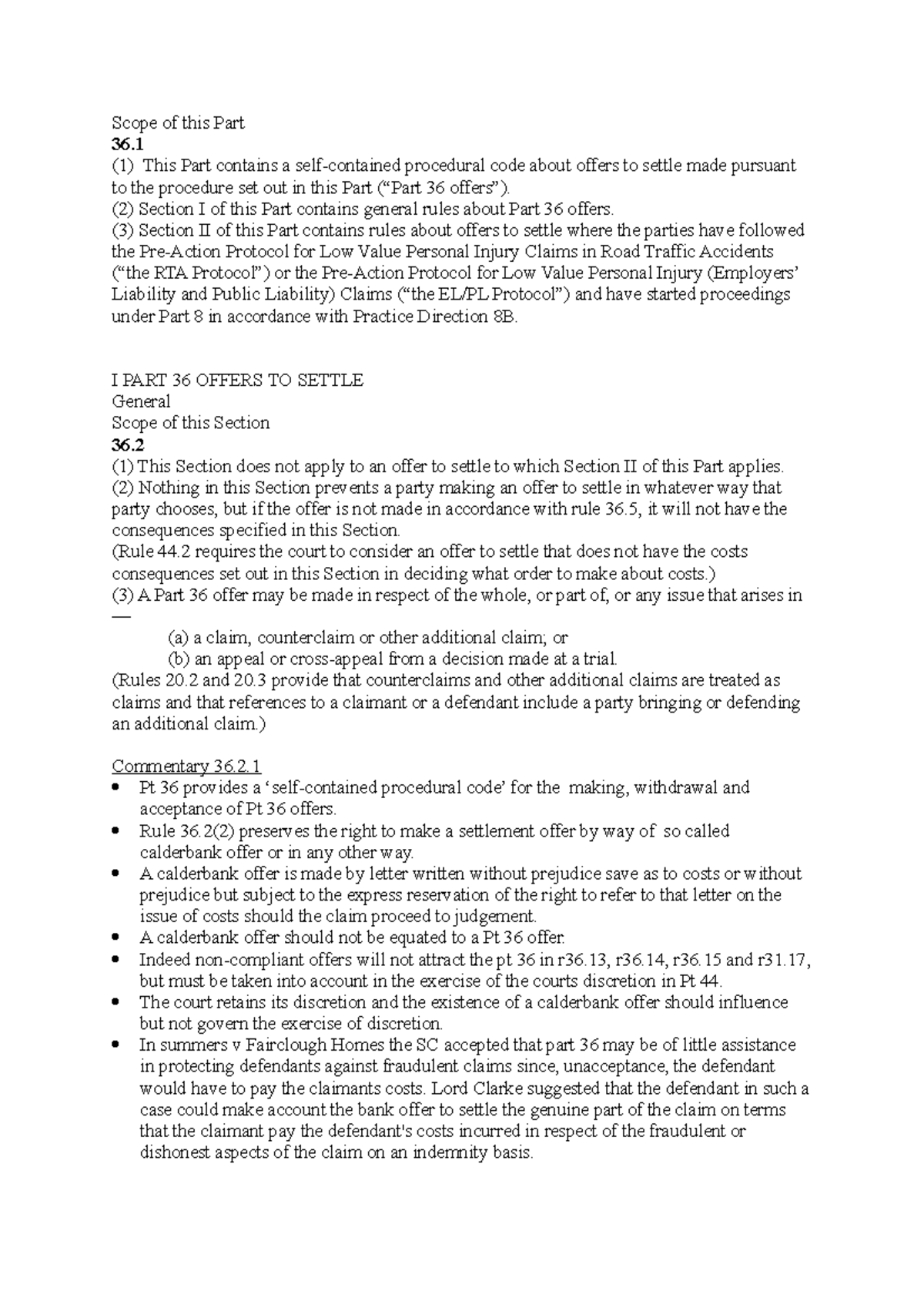 [18] settlement - gdfgdfgdfg - Scope of this Part 36. (1) This Part ...