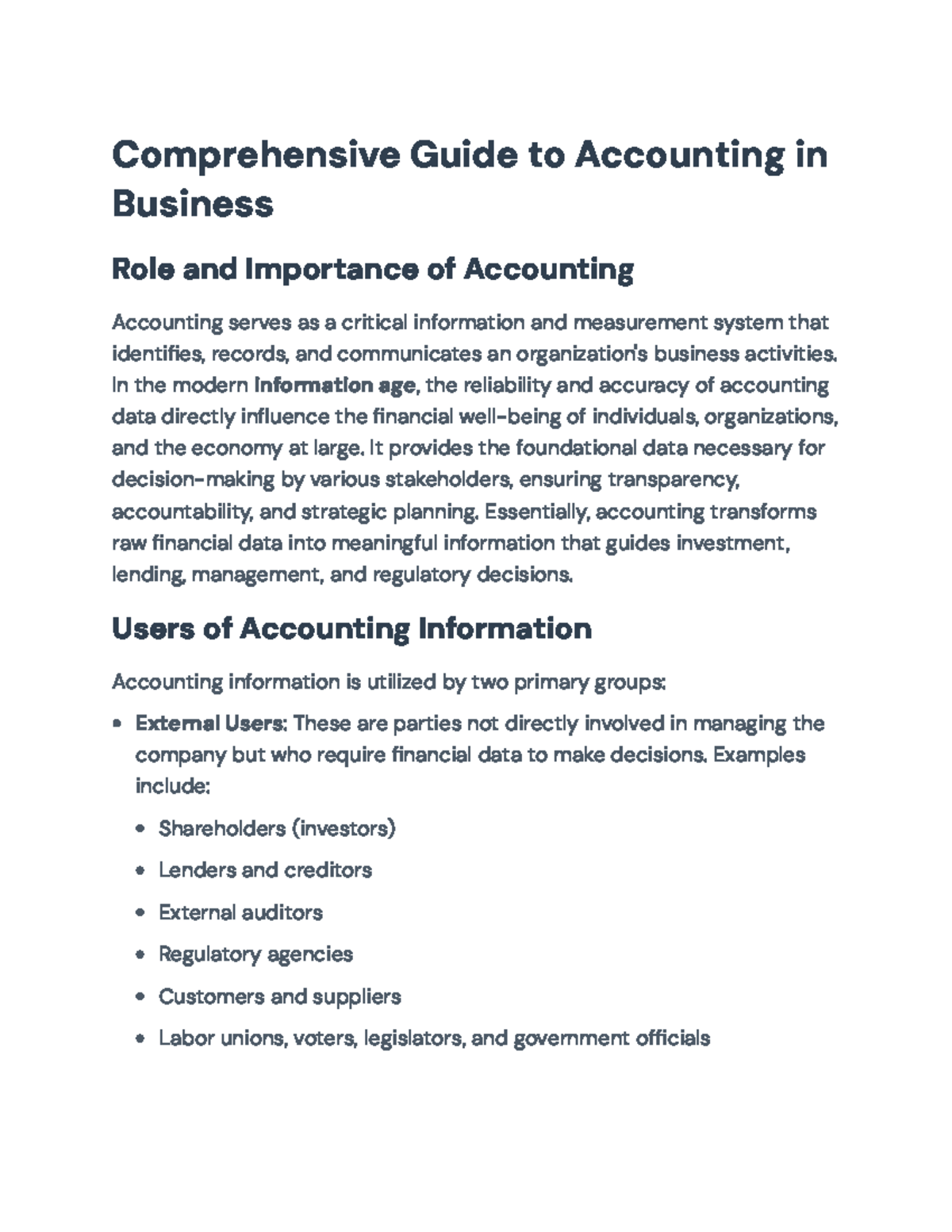 Comprehensive Accounting Concepts and Practices Overview (ACCT 101 ...