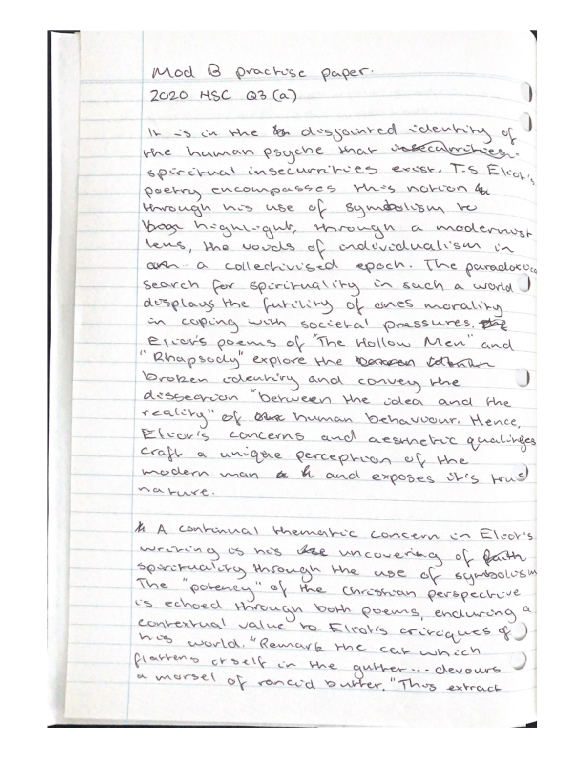 Module B Practice Exam Paper 2020 HSC - Studocu