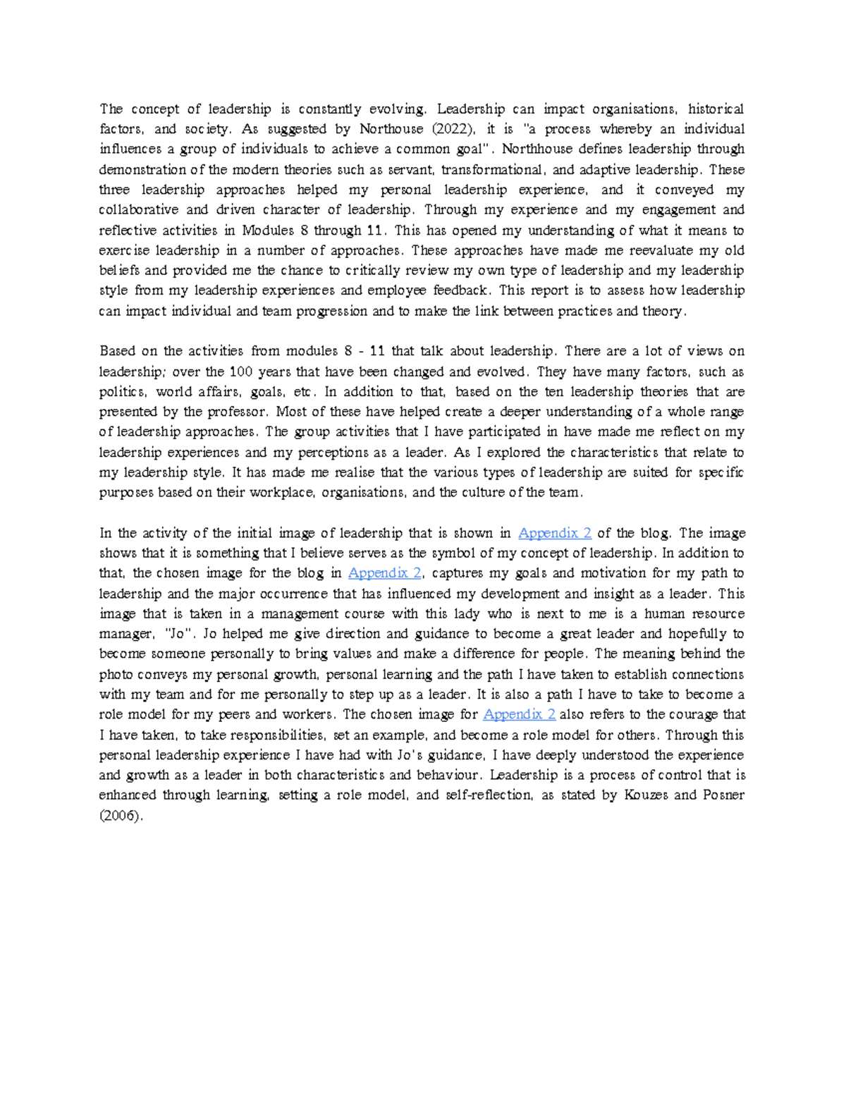 E&L Assignment 2 - Leadership Theories and Personal Reflection - Studocu