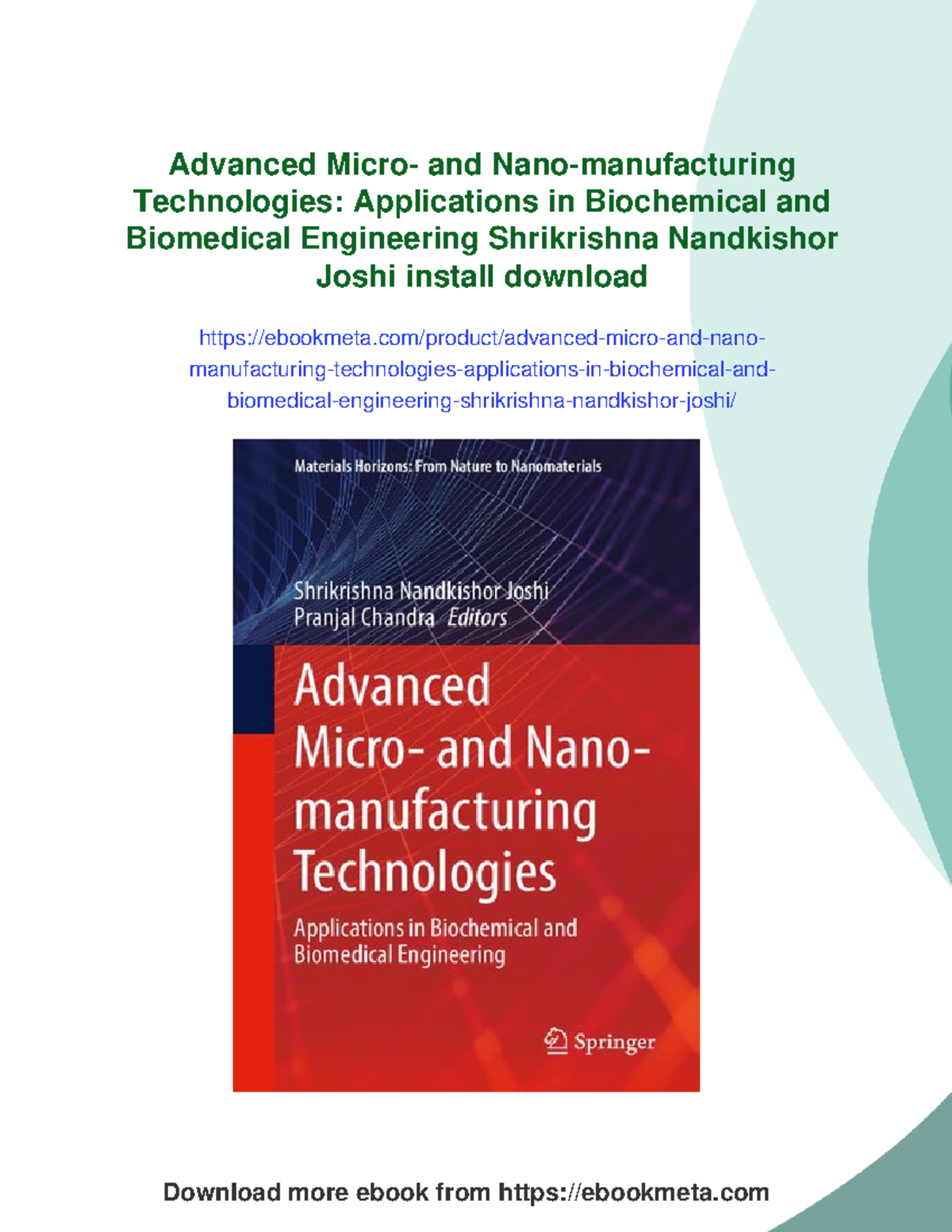 Advanced Micro and Nano Technologies in Biochemical Engineering - Studocu