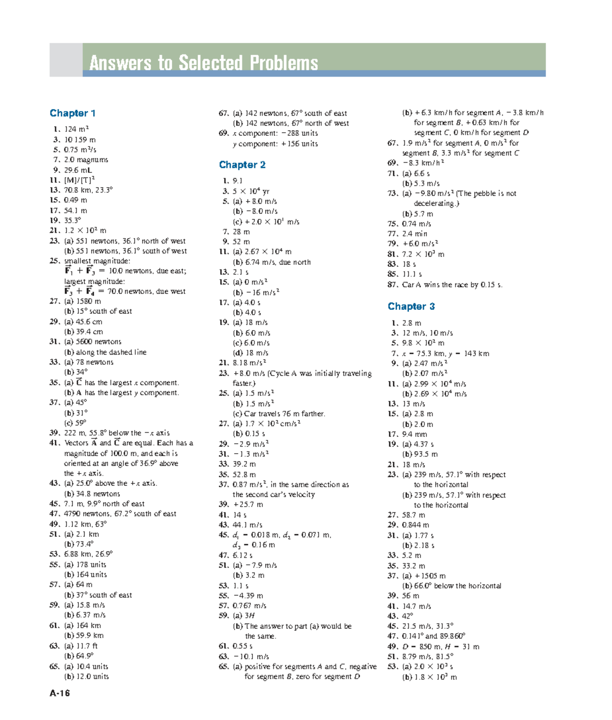 Answers to selected problems for physics chapters 1 to 32 - Studocu