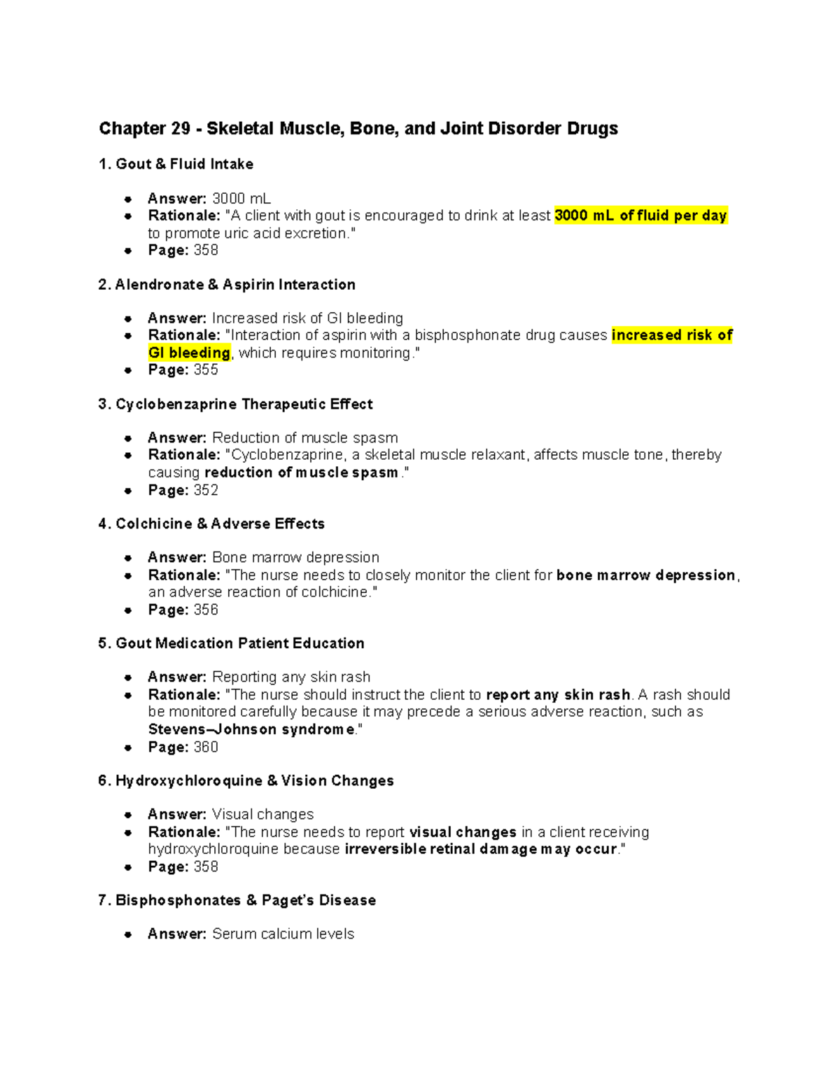 Chapter 29 - Skeletal Muscle, Bone, and Joint Disorder Drugs - " Page ...