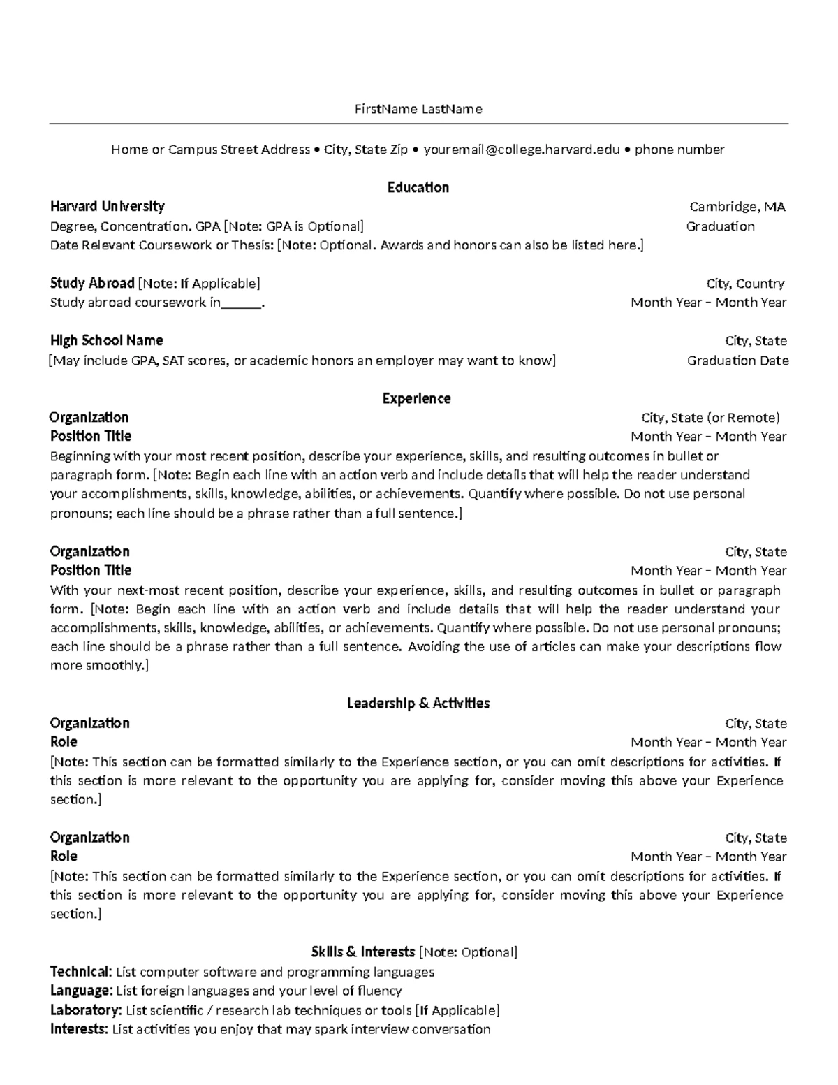 Resume Template for LinkedIn – Computer Science Focused - Studocu