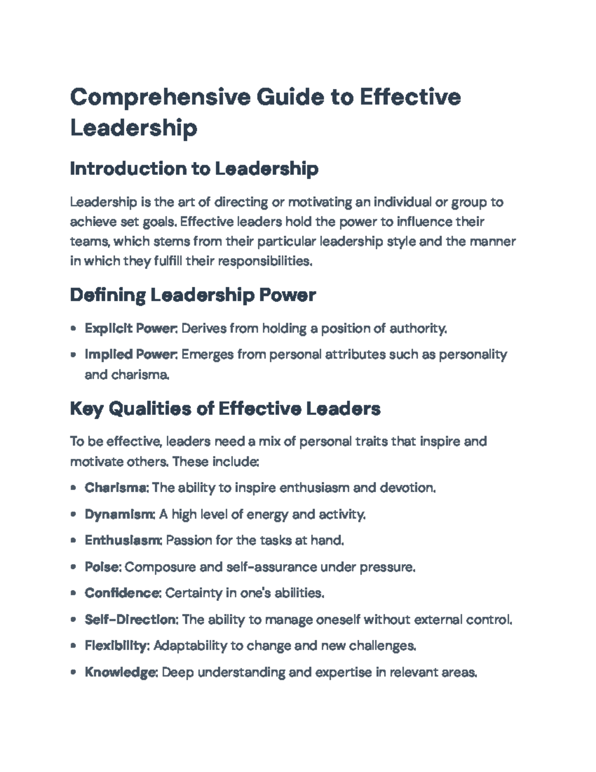 Effective Leadership Strategies: A Comprehensive Guide (LEAD101) - Studocu