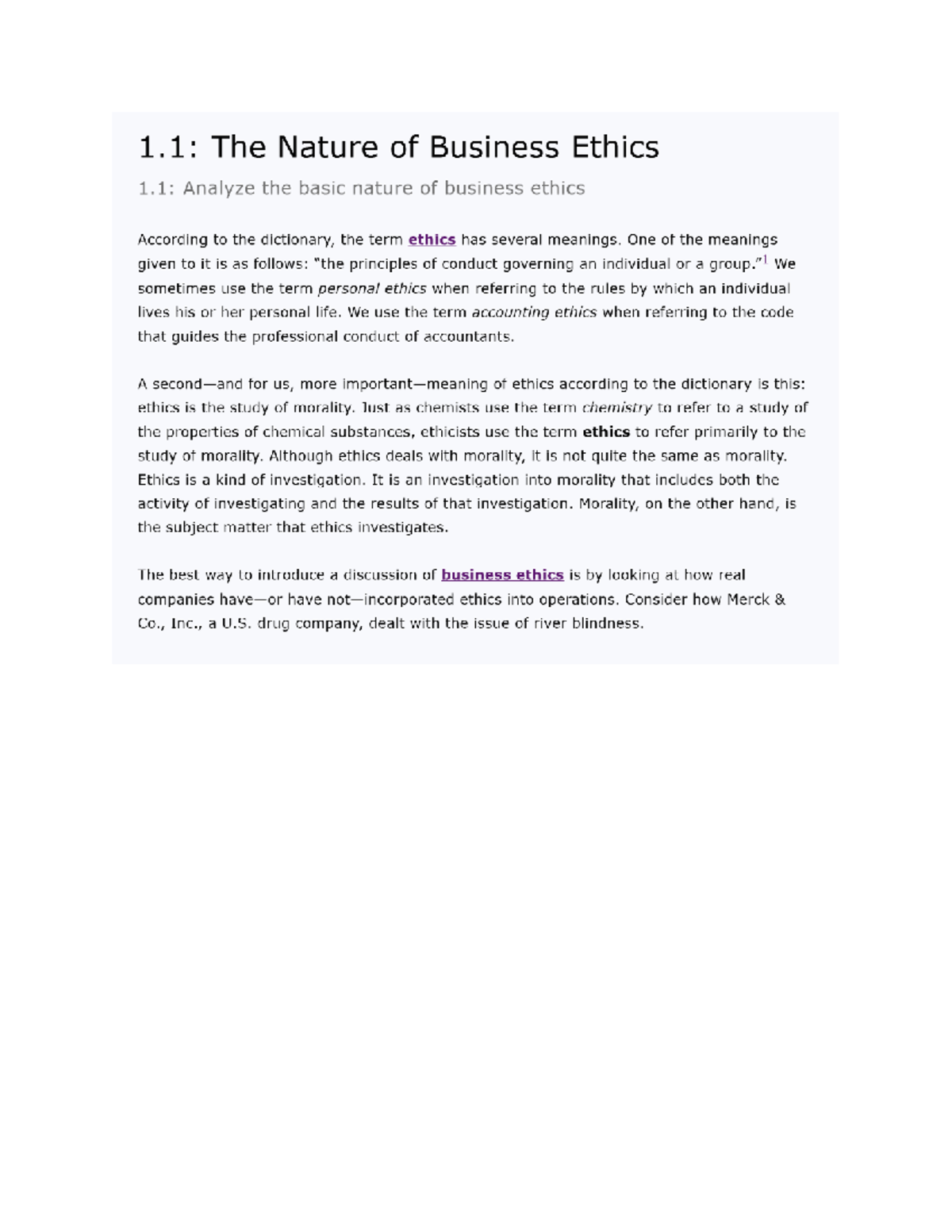 Final Exam Review Notes for Course XYZ: Business Ethics Analysis - Studocu