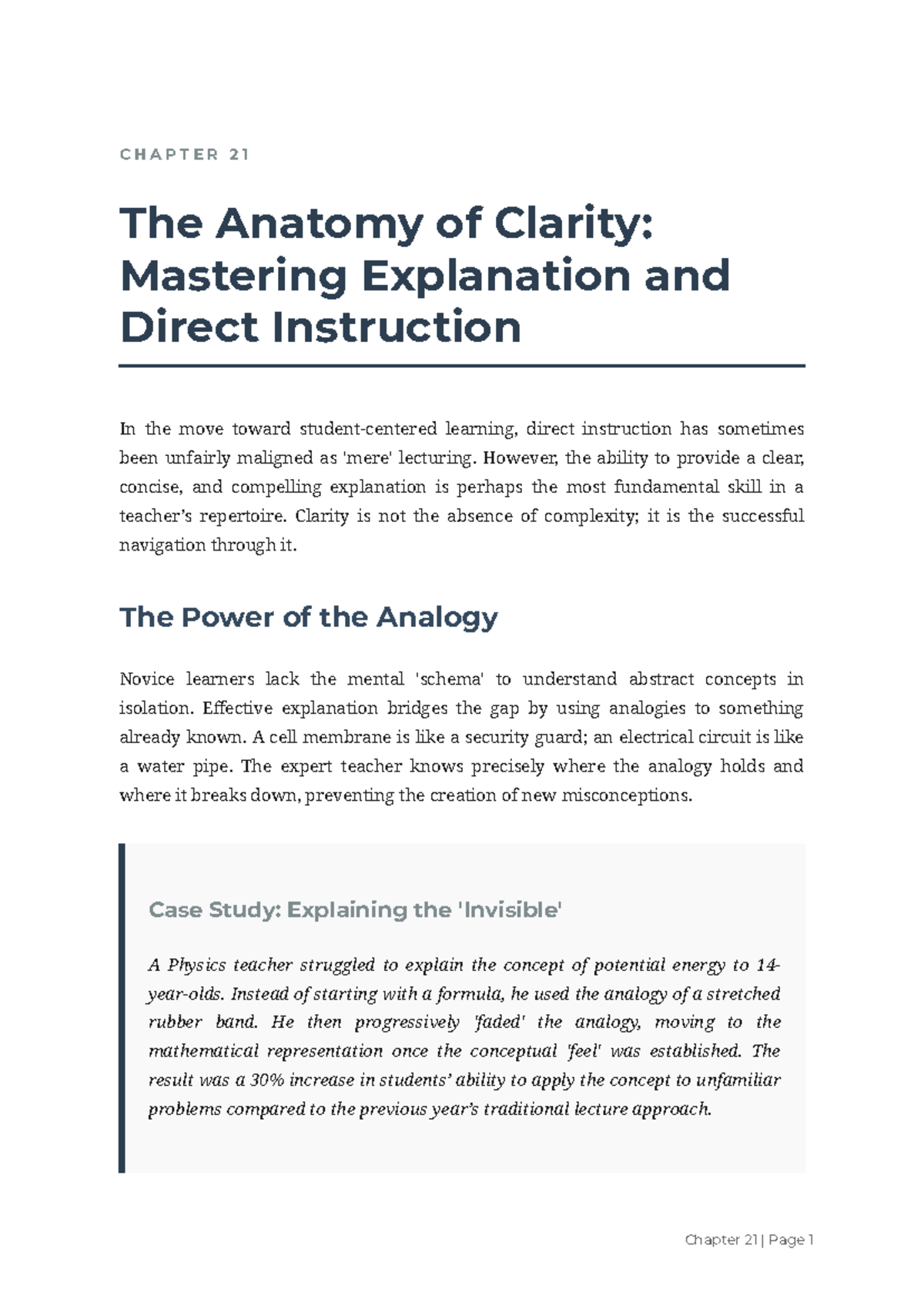 CHAPTER 21: Mastering Clarity in Direct Instruction Techniques - Studocu